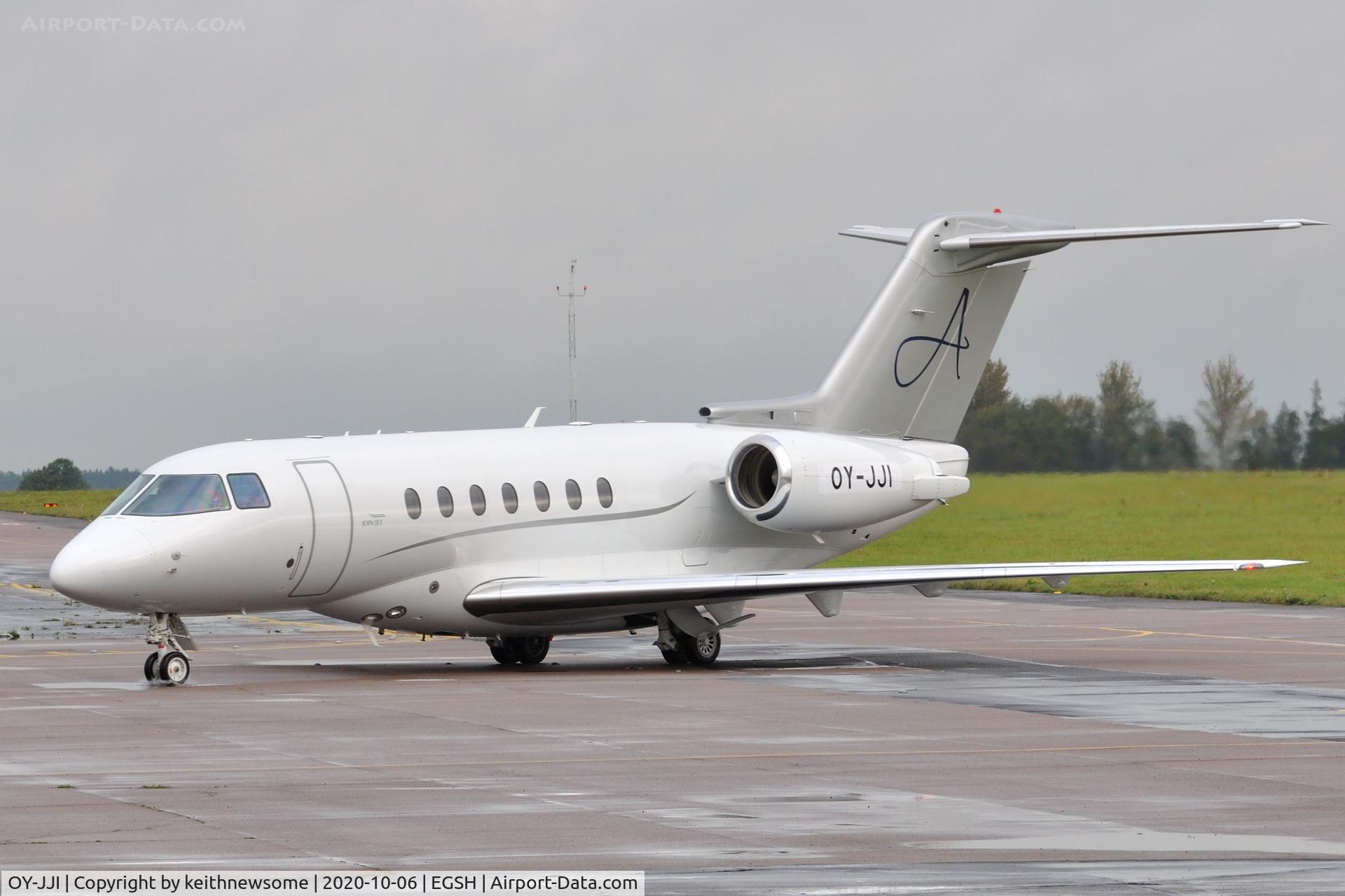 OY-JJI, 2012 Hawker Beechcraft 4000 C/N RC-76, Arriving at Norwich from Billund, Denmark.
