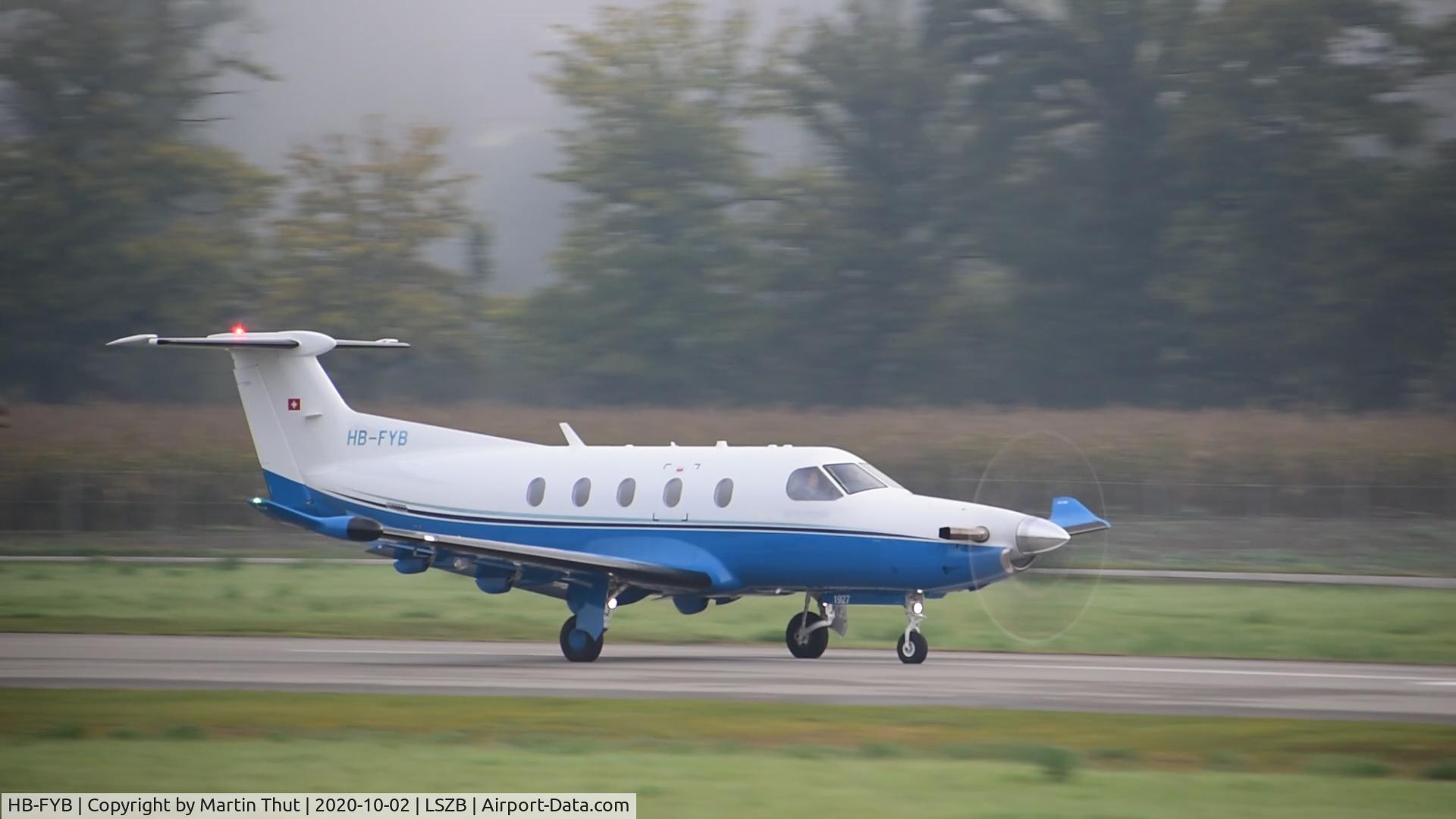 HB-FYB, 2019 Pilatus PC-12/47E C/N 1927, HB FYB is taking of at Buochs Airport