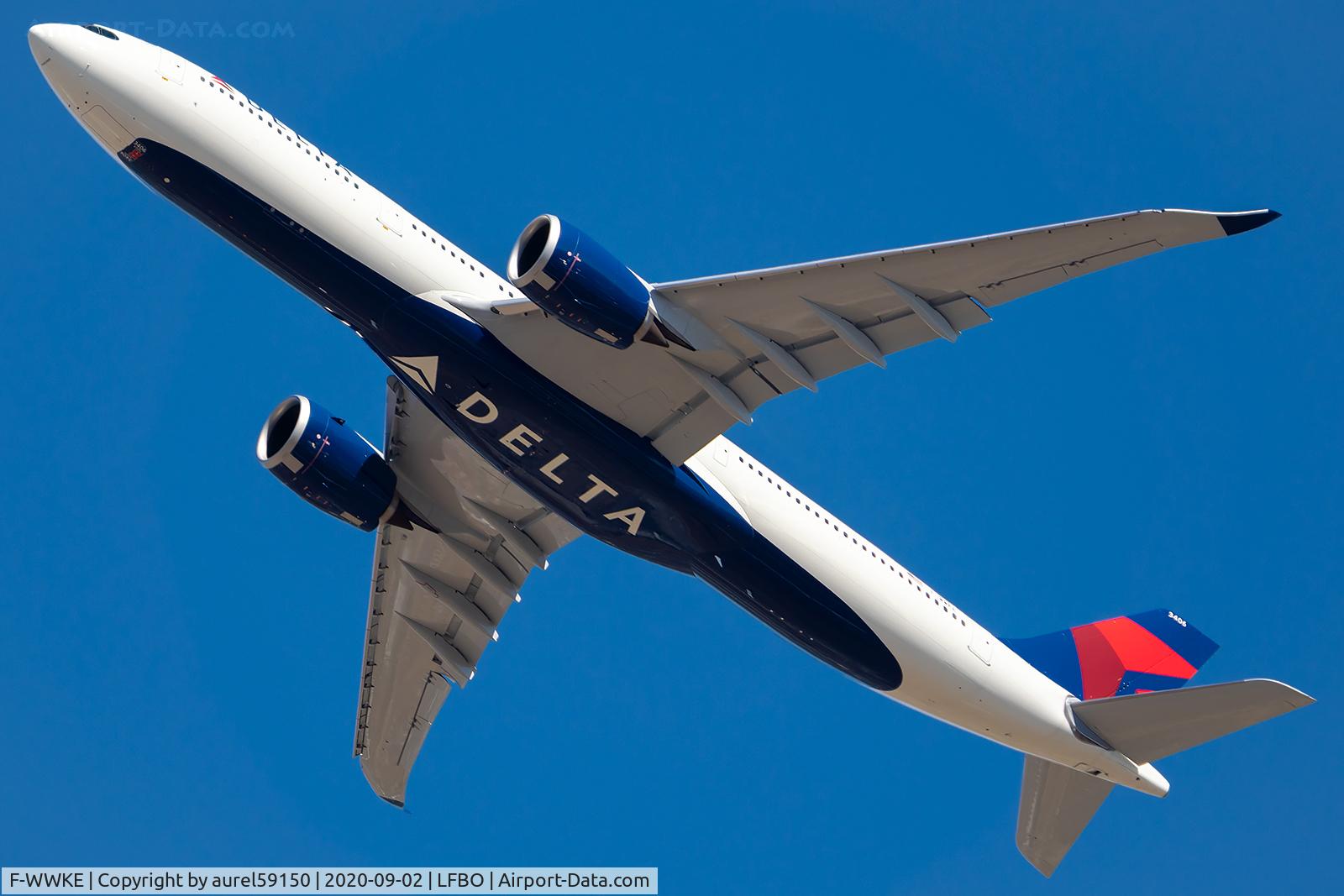 F-WWKE, 2020 Airbus A330-941 C/N 1953, test flight for Delta Airlines