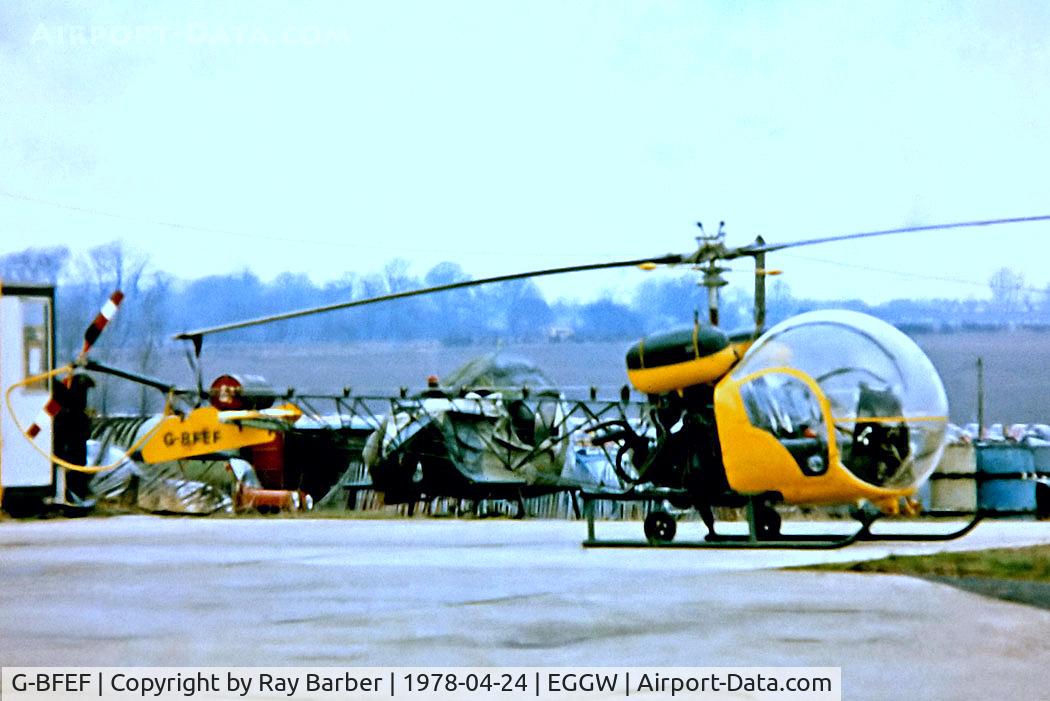 G-BFEF, 1964 Agusta AB-47G-3B-1 C/N 1541, G-BFEF   Agusta-Bell AB-47G-3B-1 Sioux AH.1 [1541] (Autair Ltd) Luton~G 24/04/1978