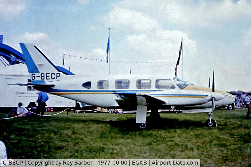 G-BECP, 1976 Piper PA-31-310 Turbo Navajo Navajo C/N 31-7612078, G-BECP   Piper PA-31-310 Turbo Navajo C [31-7612078] (Reckitt and Colman Foods) Biggin Hill~G @ 1977