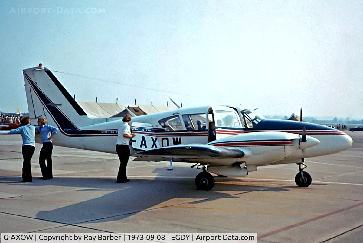 G-AXOW, 1969 Piper PA-23-250 Aztec C/N 27-4306, G-AXOW   Piper PA-23-250 Aztec D [27-4306] RNAS Yeovilton~G 08/09/1973