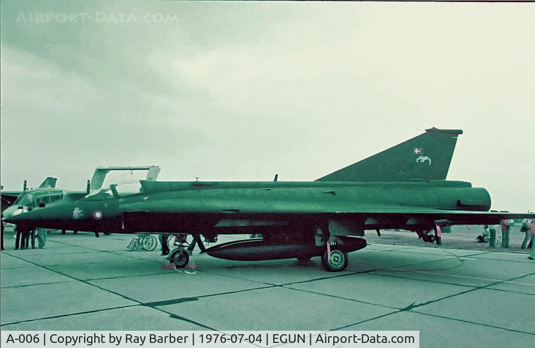 A-006, 1970 Saab F-35 Draken C/N 35-1006, A-006   Saab F-35 Draken [351006] (Royal Danish Air Force) RAF Mildenhall~G 04/07/1976