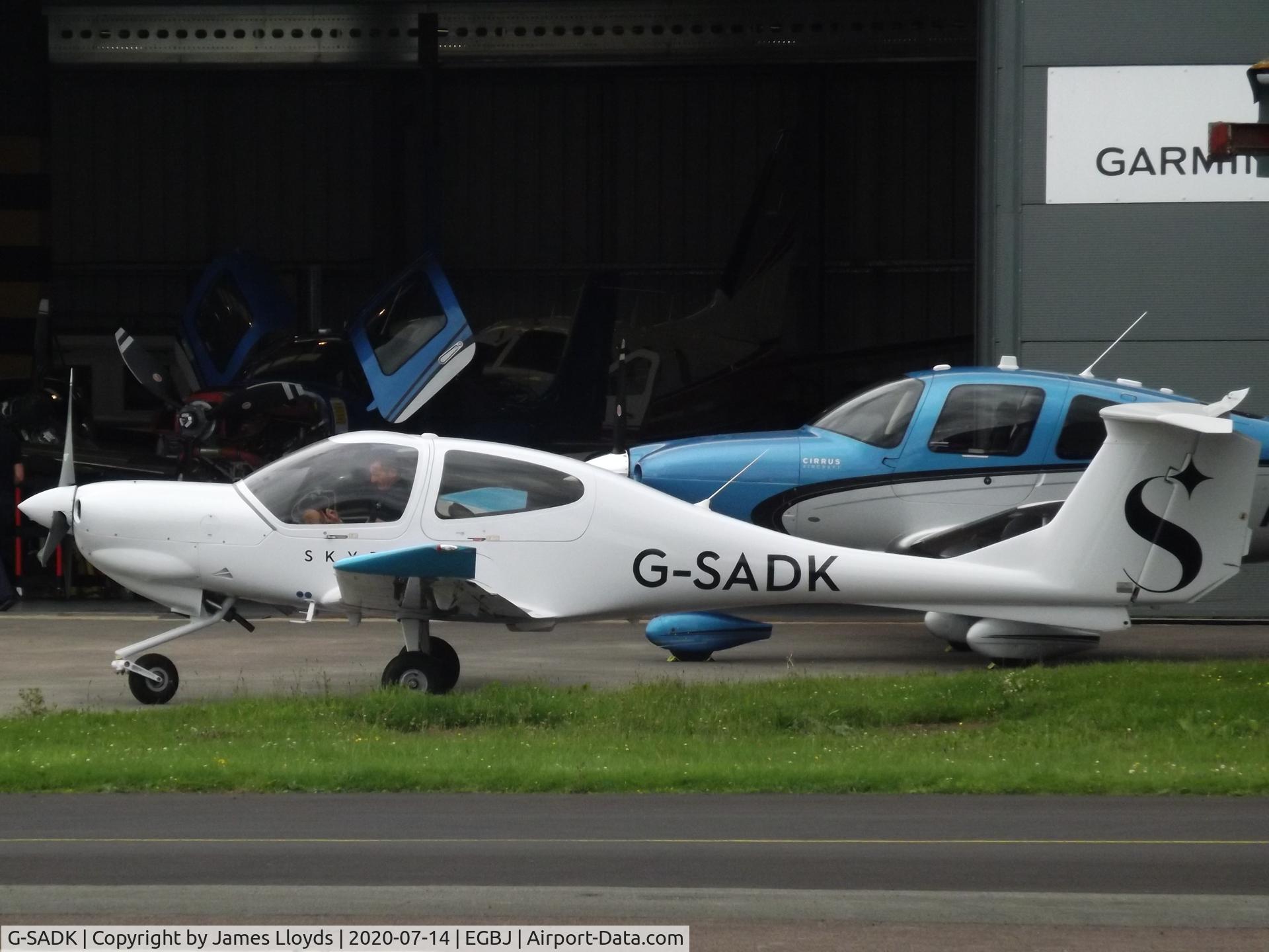 G-SADK, 2008 Diamond DA-40 TDI Diamond Star C/N D4.371, Parked at Gloucestershire Airport.