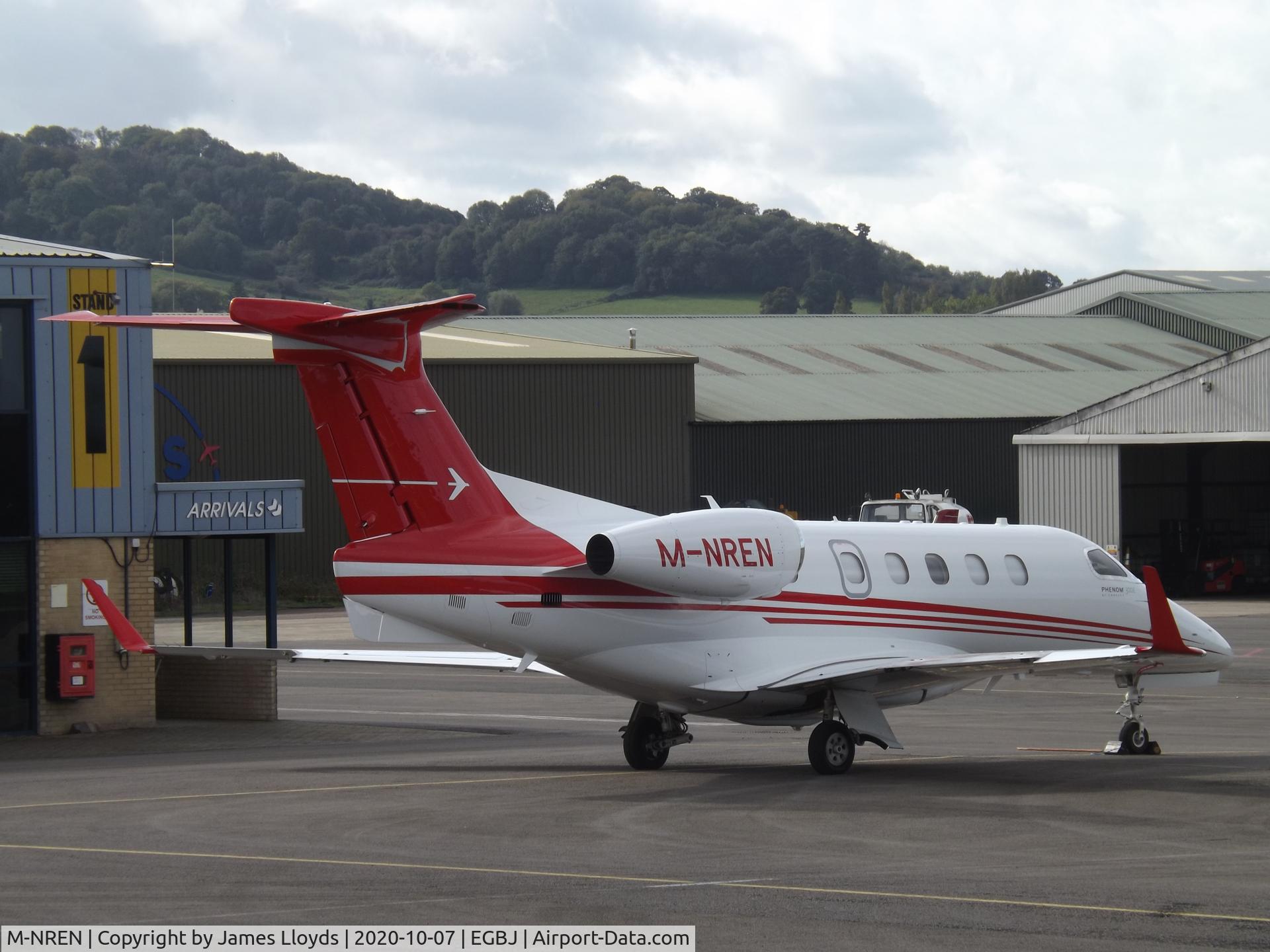 M-NREN, 2020 Embraer EMB-505 Phenom 300 C/N 50500557, Parked up at Gloucestershire Airport.
