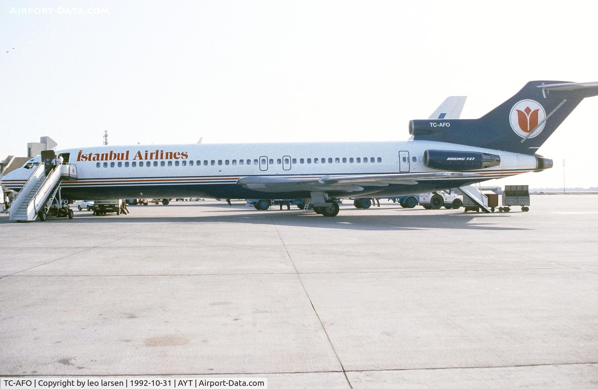 TC-AFO, 1978 Boeing 727-230 C/N 21620, Antalya 31.10.1992