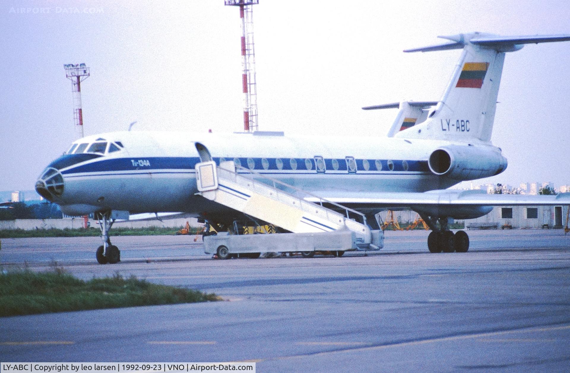 LY-ABC, 1976 Tupolev Tu-134A C/N 49100, Vilnius 23.9.1992