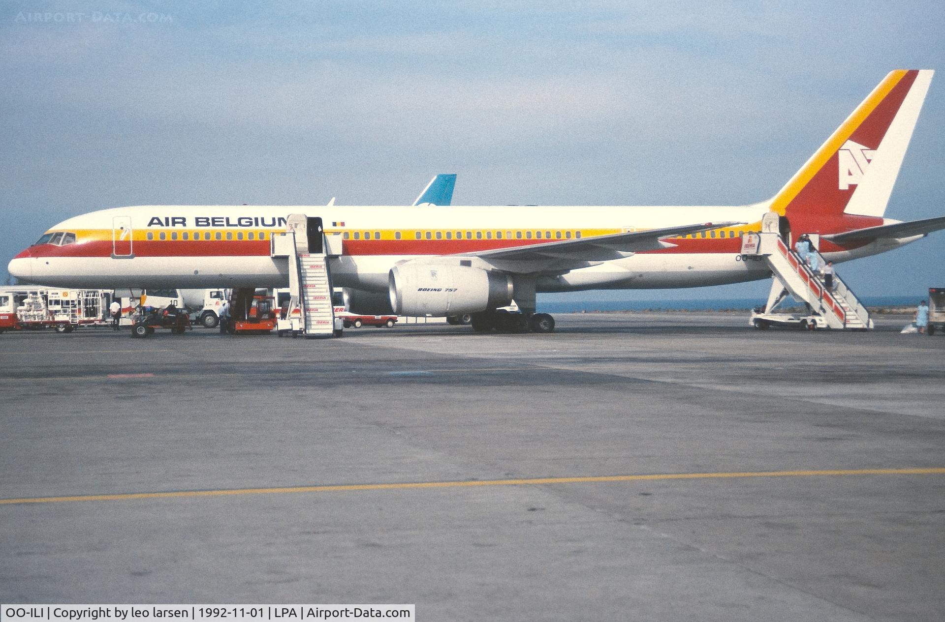 OO-ILI, 1989 Boeing 757-23A C/N 24528, Las Palmas 1.11.1992