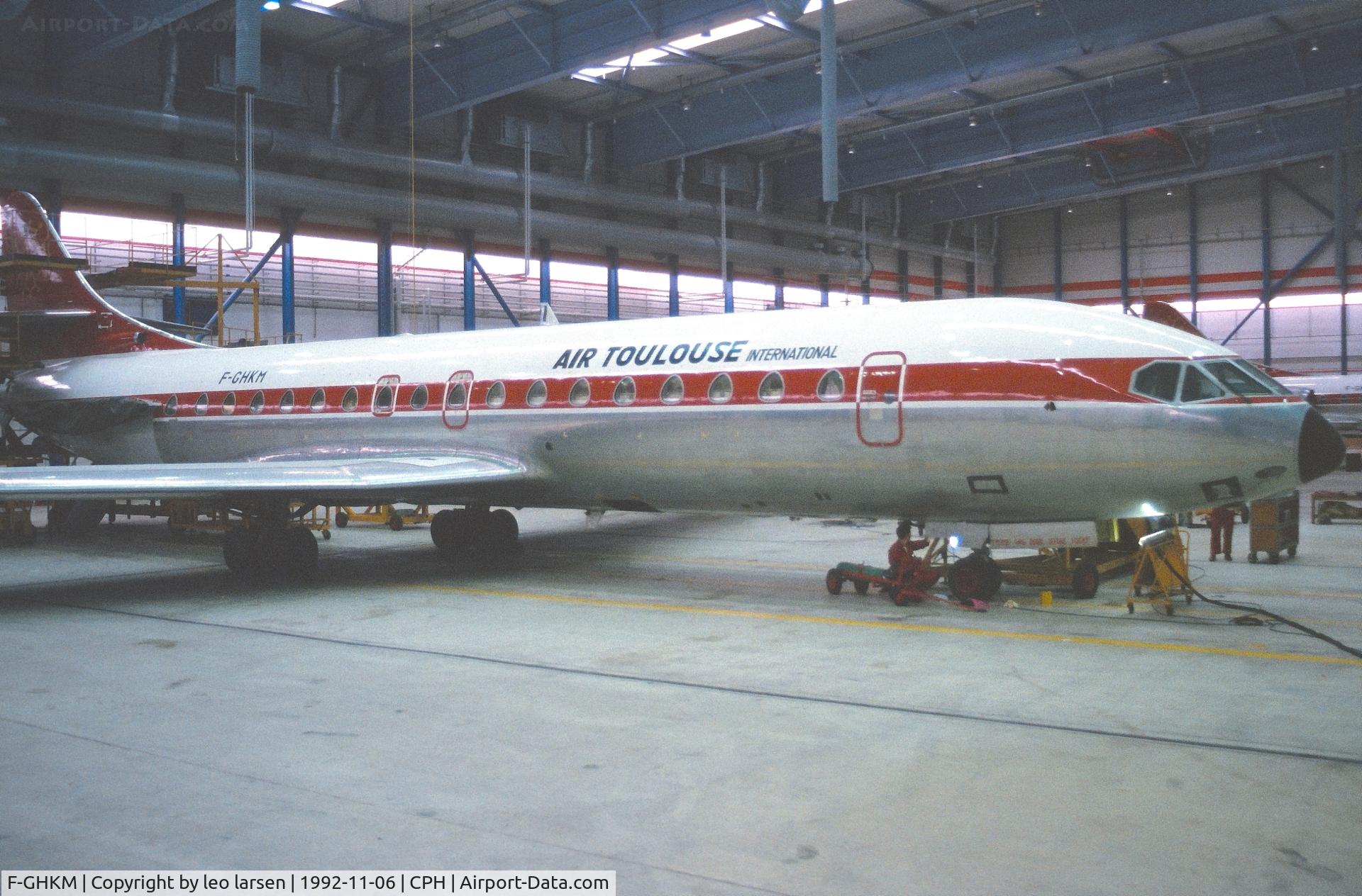 F-GHKM, 1969 Sud Aviation SE-210 Caravelle 10B3 Super B C/N 262, Copenhagen 6.11.92 inside HG 242