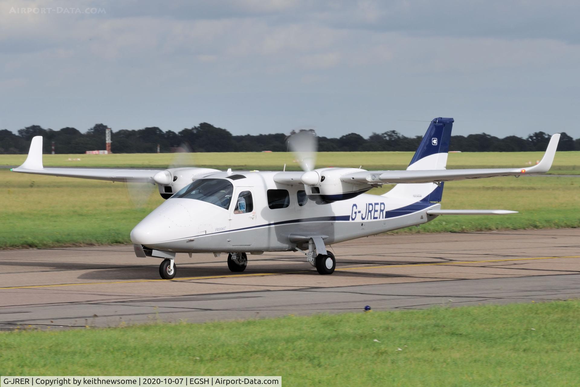G-JRER, 2017 Tecnam P-2006T C/N 194, Arriving at Norwich.