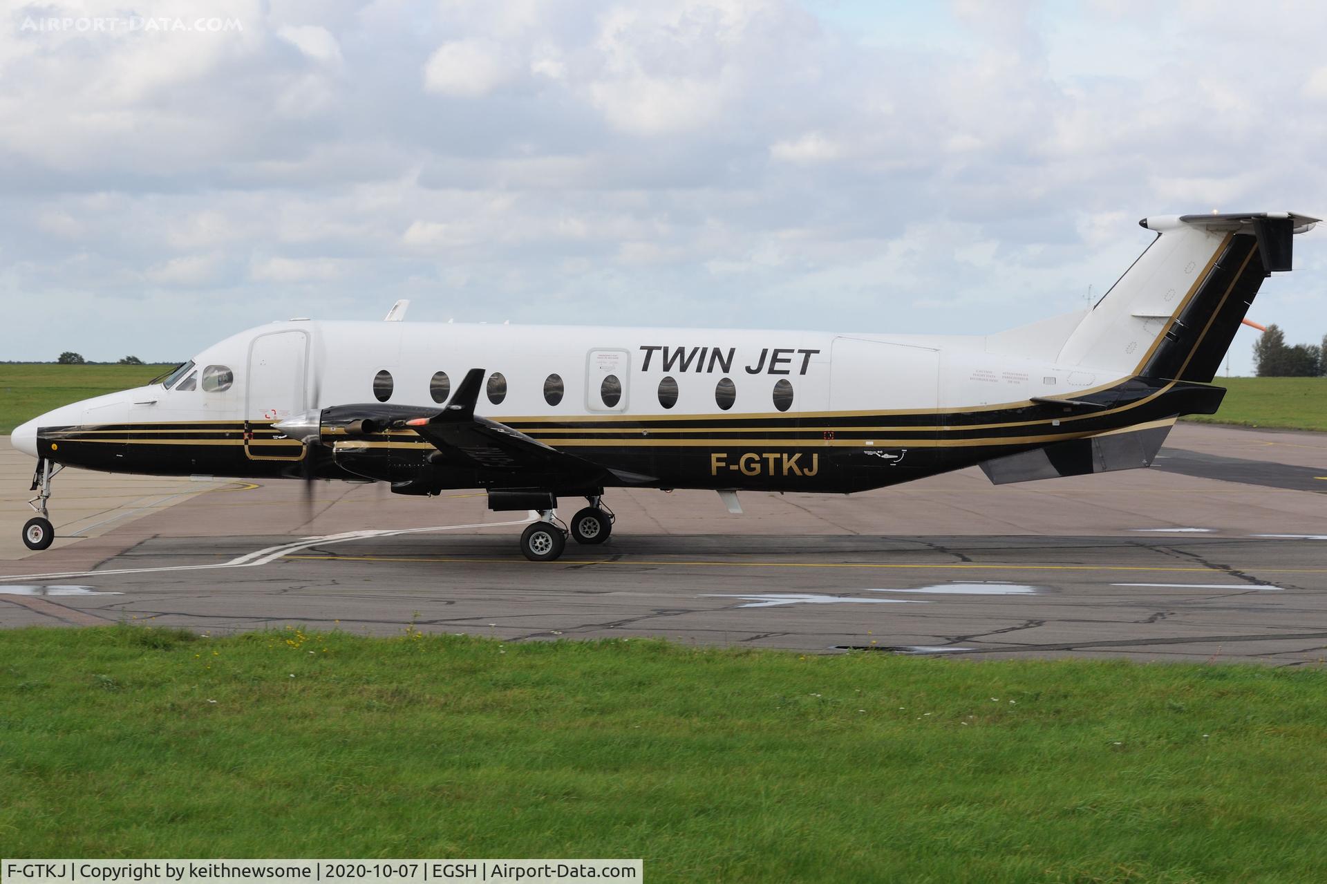 F-GTKJ, 1998 Beech 1900D C/N UE-348, Arriving at Norwich from Esbjerg, Denmark.