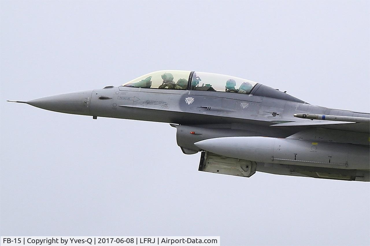 FB-15, General Dynamics F-16BM Fighting Falcon C/N 6J-15, General Dynamics F-16BM Fighting Falcon, Take off rwy 26, Landivisiau Naval Air Base (LFRJ) Tiger Meet 2017