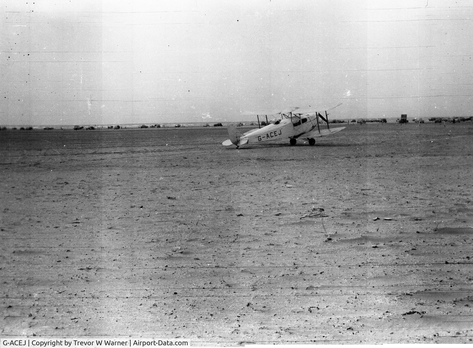 G-ACEJ, 1933 De Havilland DH.83 Fox Moth C/N 4069, Southport Beach ca.1958