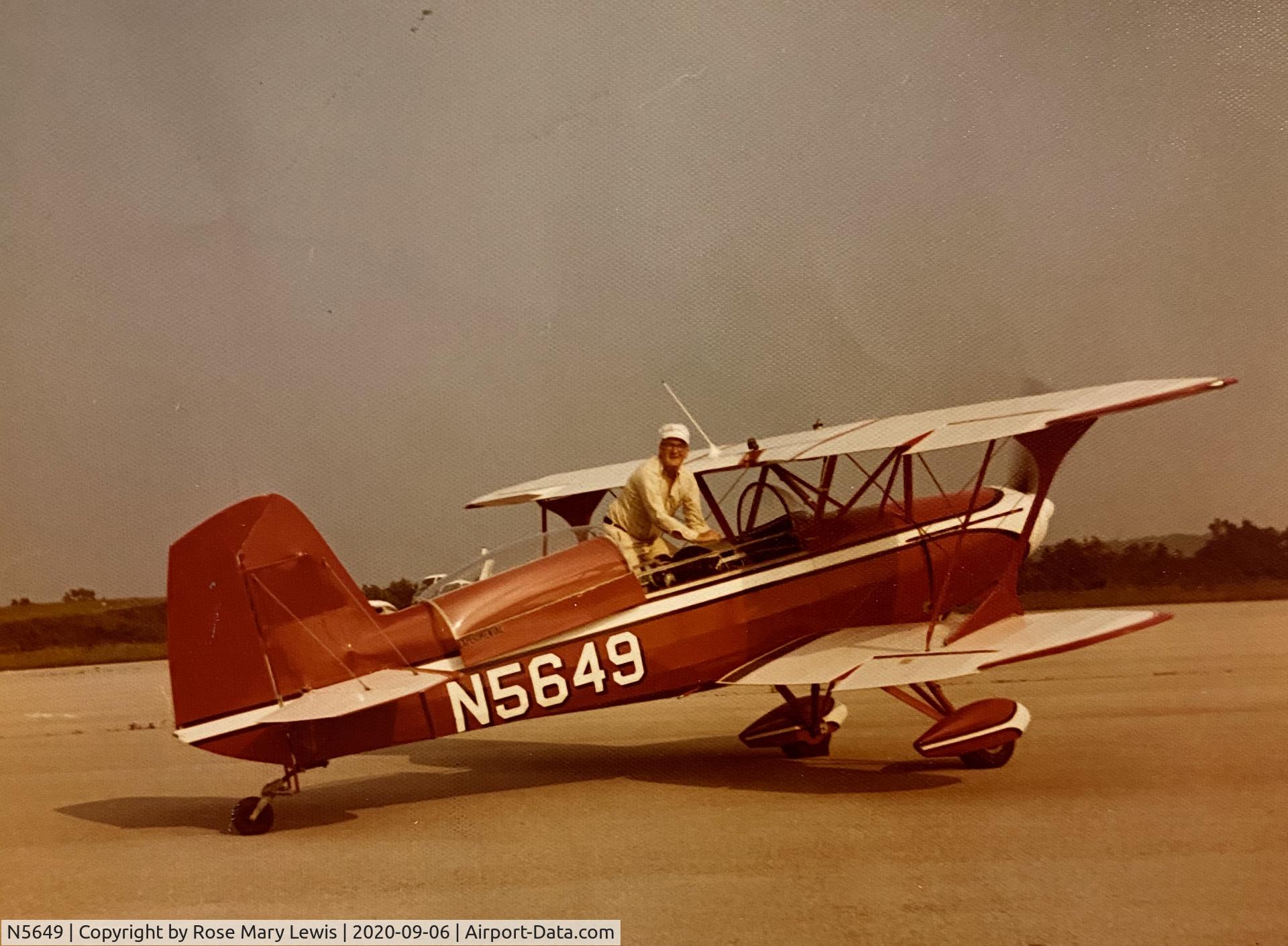 N5649, 1976 Stolp SA-300 Starduster Too C/N EL-1, Photo of my Father, EA Lewis and the Starduster Too he built. Would love to know more about where it is today. Eric Lewis elewis1969@gmail.com