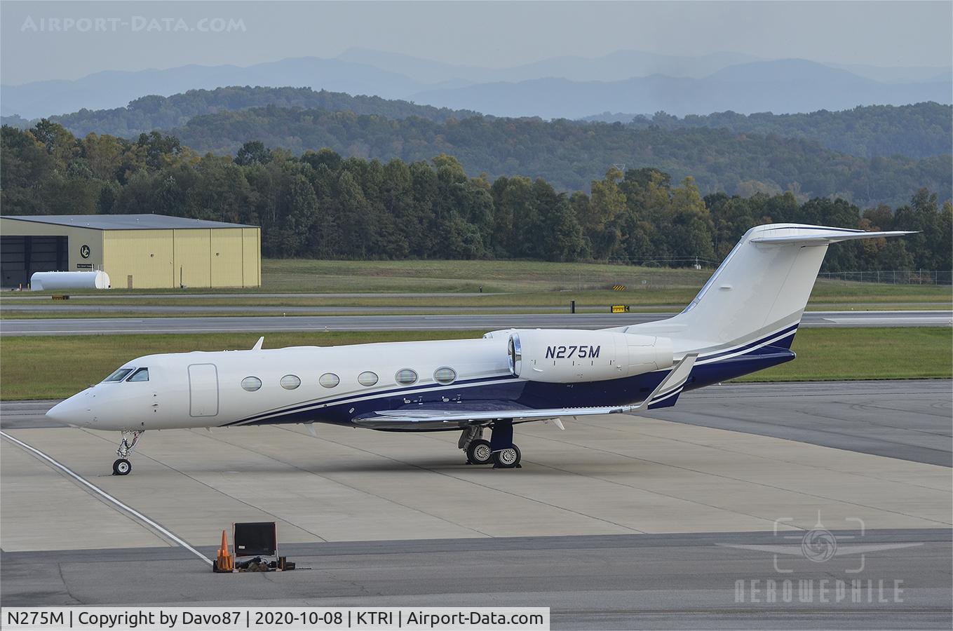 N275M, 2006 Gulfstream Aerospace GIV-X (G450) C/N 4048, Parked at Tri-Cities Airport (KTRI).