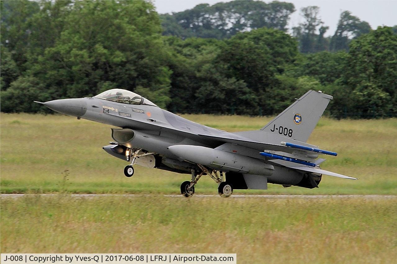 J-008, General Dynamics F-16AM Fighting Falcon C/N 6D-164, General Dynamics F-16AM Fighting Falcon, Landing rwy 26, Landivisiau Naval Air Base (LFRJ) Tiger Meet 2017