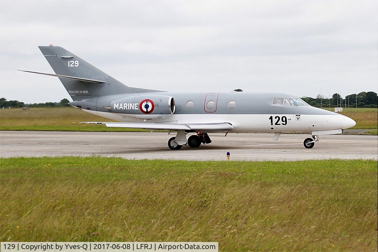 129, 1978 Dassault Falcon 10MER C/N 129, Dassault Falcon 10MER, taxiing to holding point rwy 26, Landivisiau Naval Air Base (LFRJ) Tiger Meet 2017