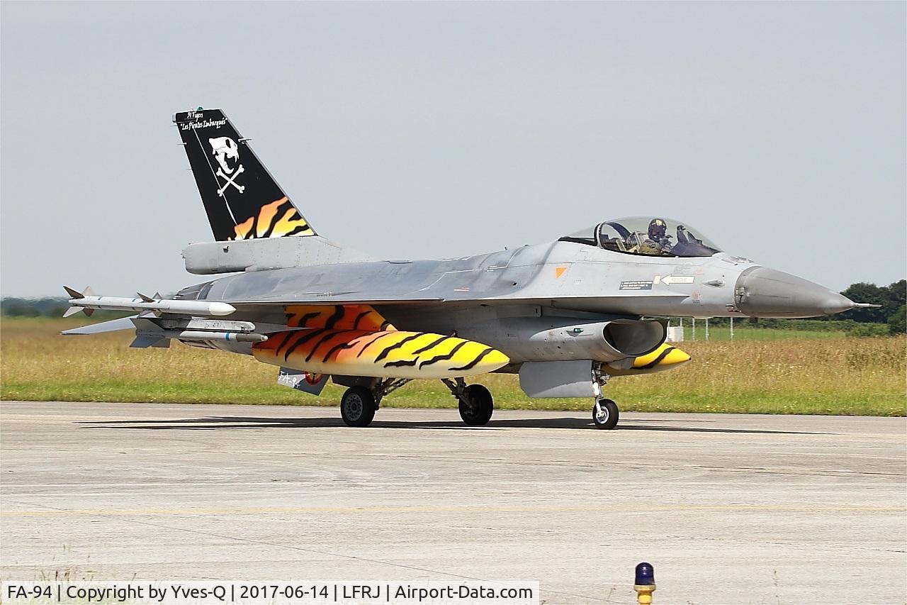 FA-94, SABCA F-16AM Fighting Falcon C/N 6H-94, SABCA F-16AM Fighting Falcon, Taxiing to flight line, Landivisiau Naval Air Base (LFRJ) Tiger Meet 2017