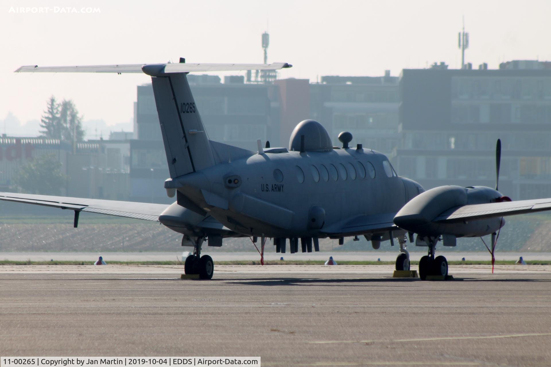 11-00265, Hawker Beechcraft MC-12S Emarss-S (350ER) C/N FL-731, Back against the sun.