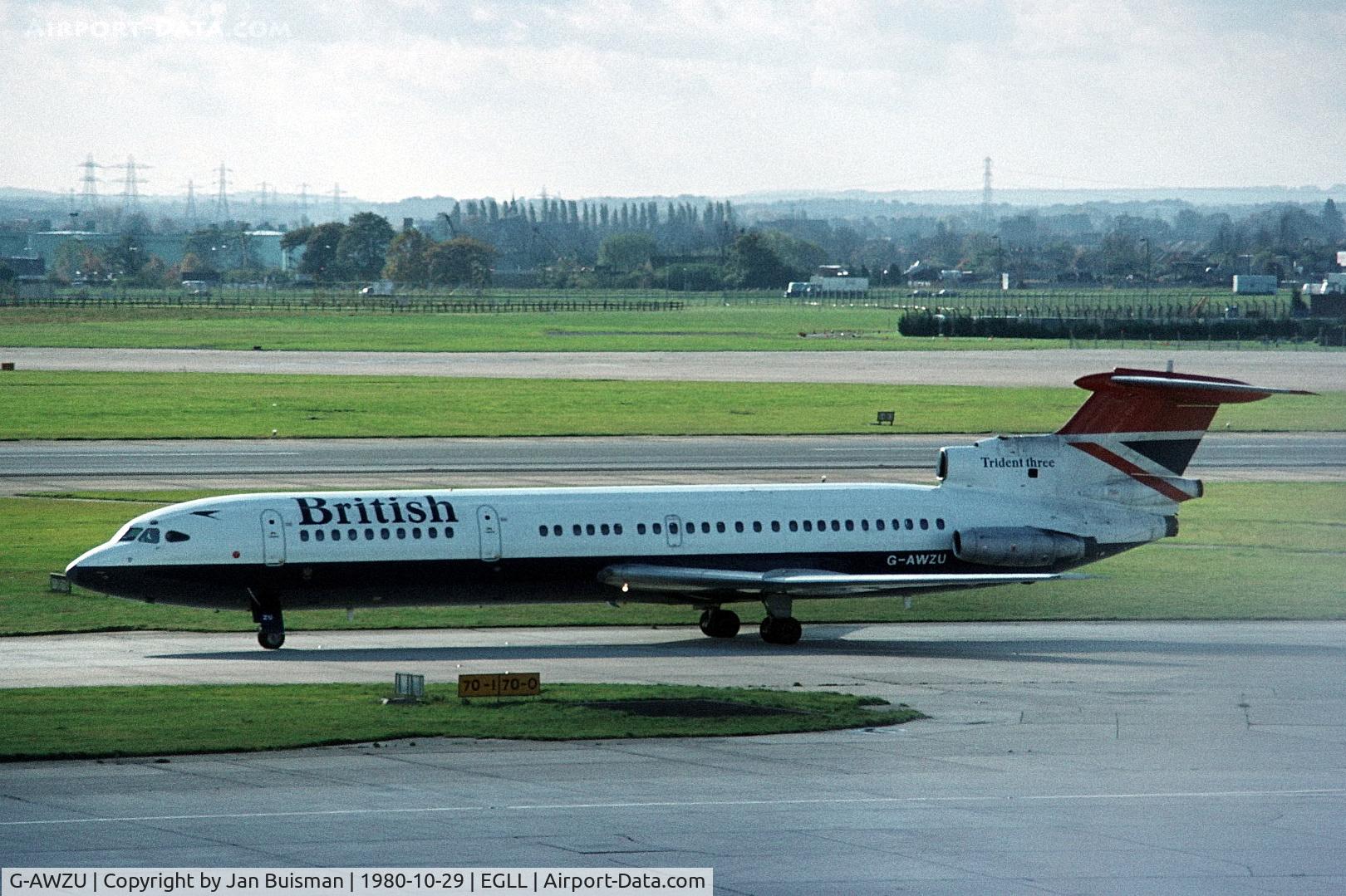 G-AWZU, 1971 Hawker Siddeley HS-121 Trident 3B-101 C/N 2321, British Airways