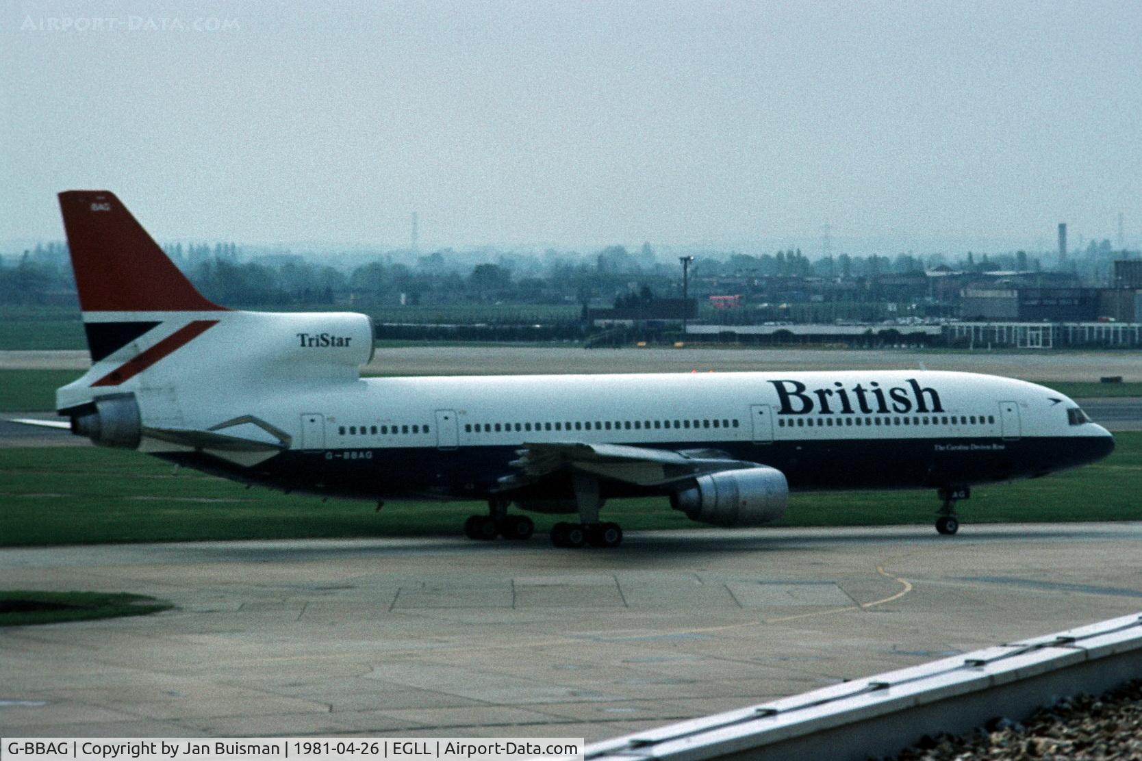 G-BBAG, 1974 Lockheed L-1011-385-1 TriStar 1 C/N 193E-1094, British Airways
