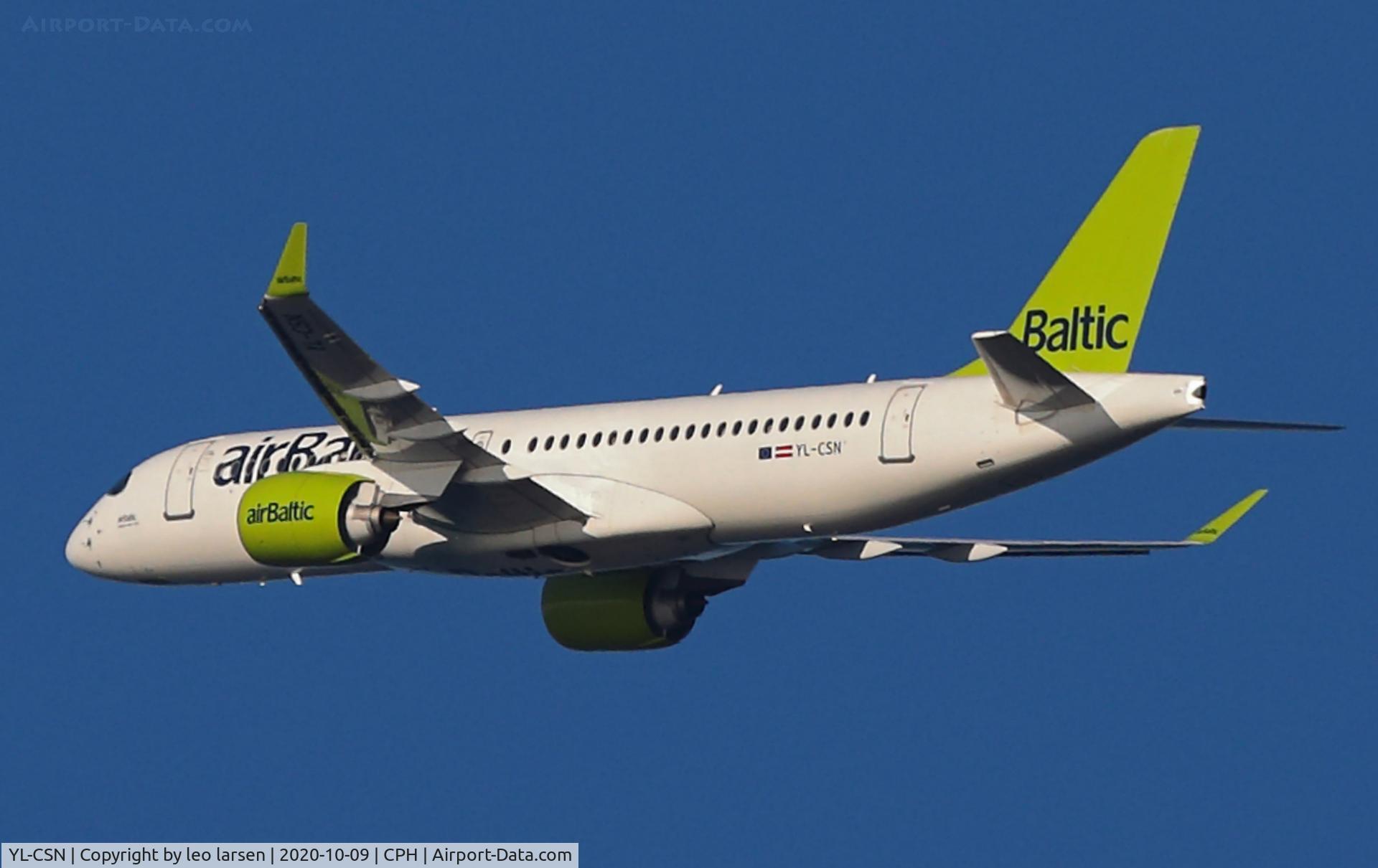 YL-CSN, 2018 Airbus A220-300 C/N 55043, Copenhagen 9.10.2020