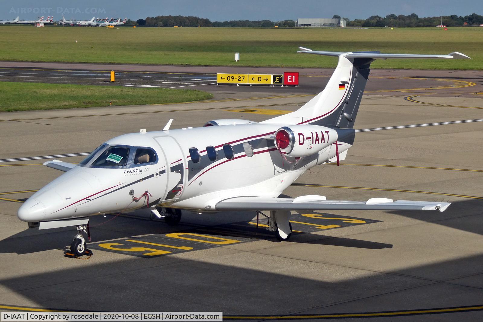 D-IAAT, 2010 Embraer EMB-500 Phenom 100 C/N 50000162, On stand at SaxonAir