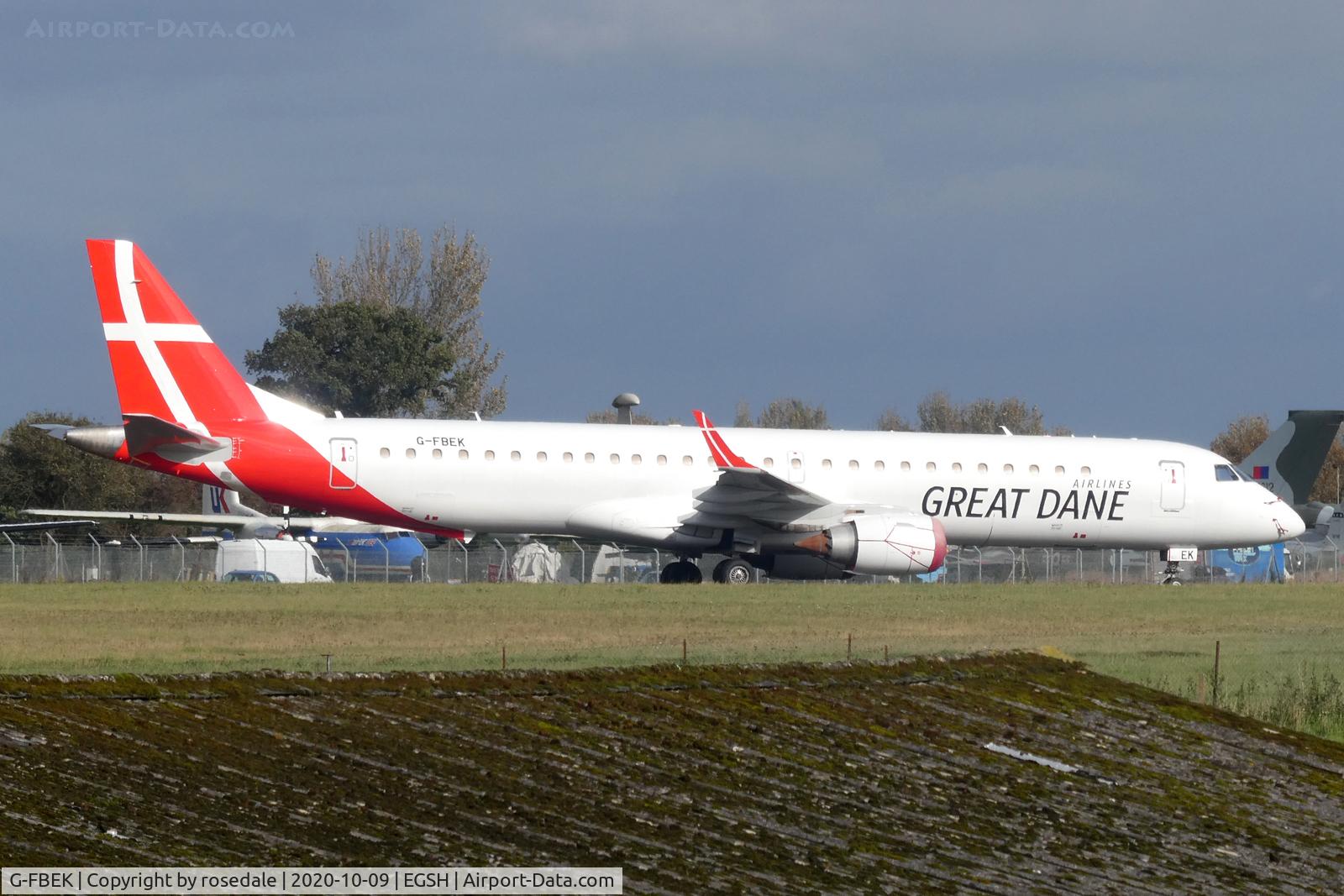 G-FBEK, 2008 Embraer 195LR (ERJ-190-200LR) C/N 19000168, Stored
