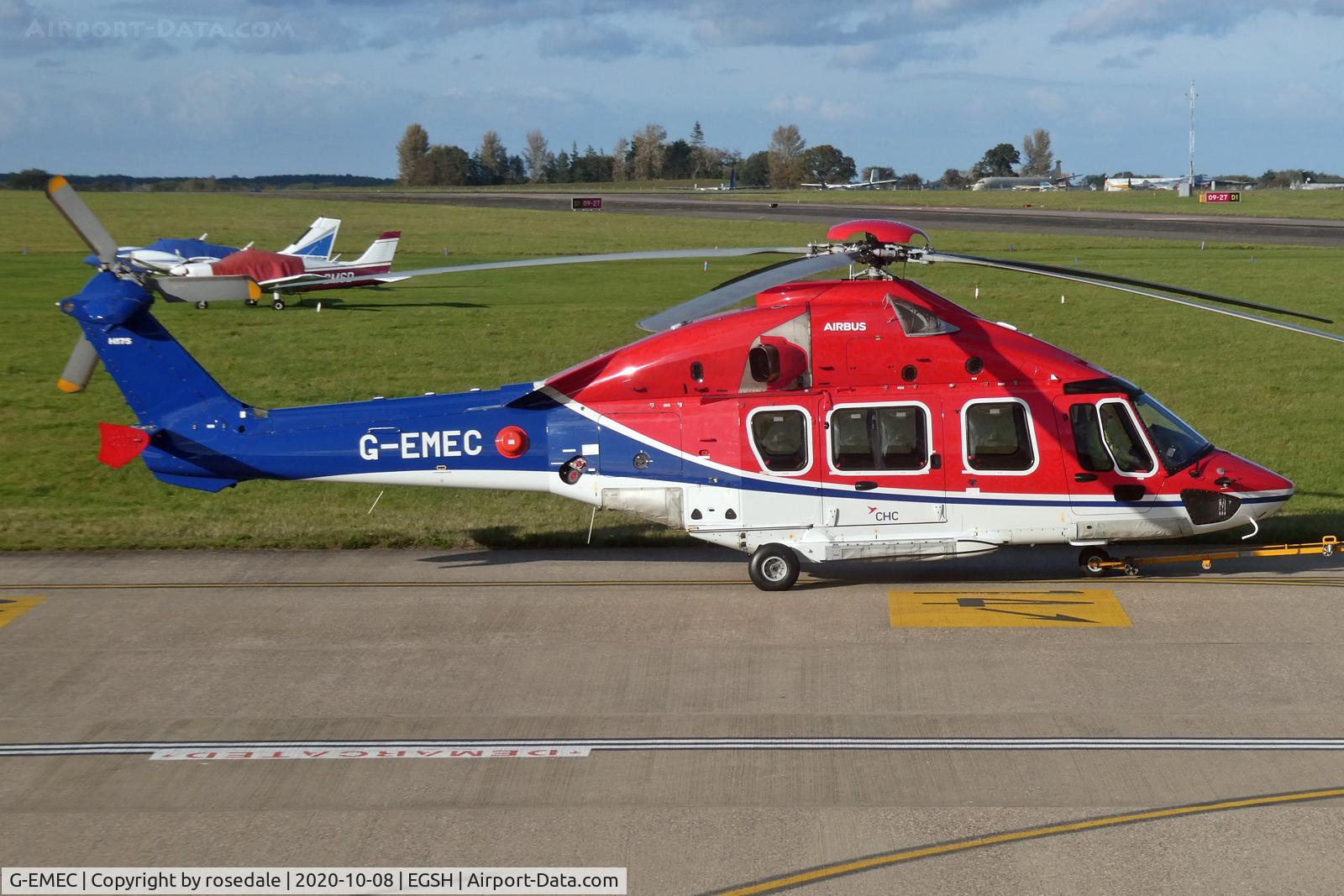 G-EMEC, 2018 Airbus Helicopters EC-175B C/N 5031, towing to stand