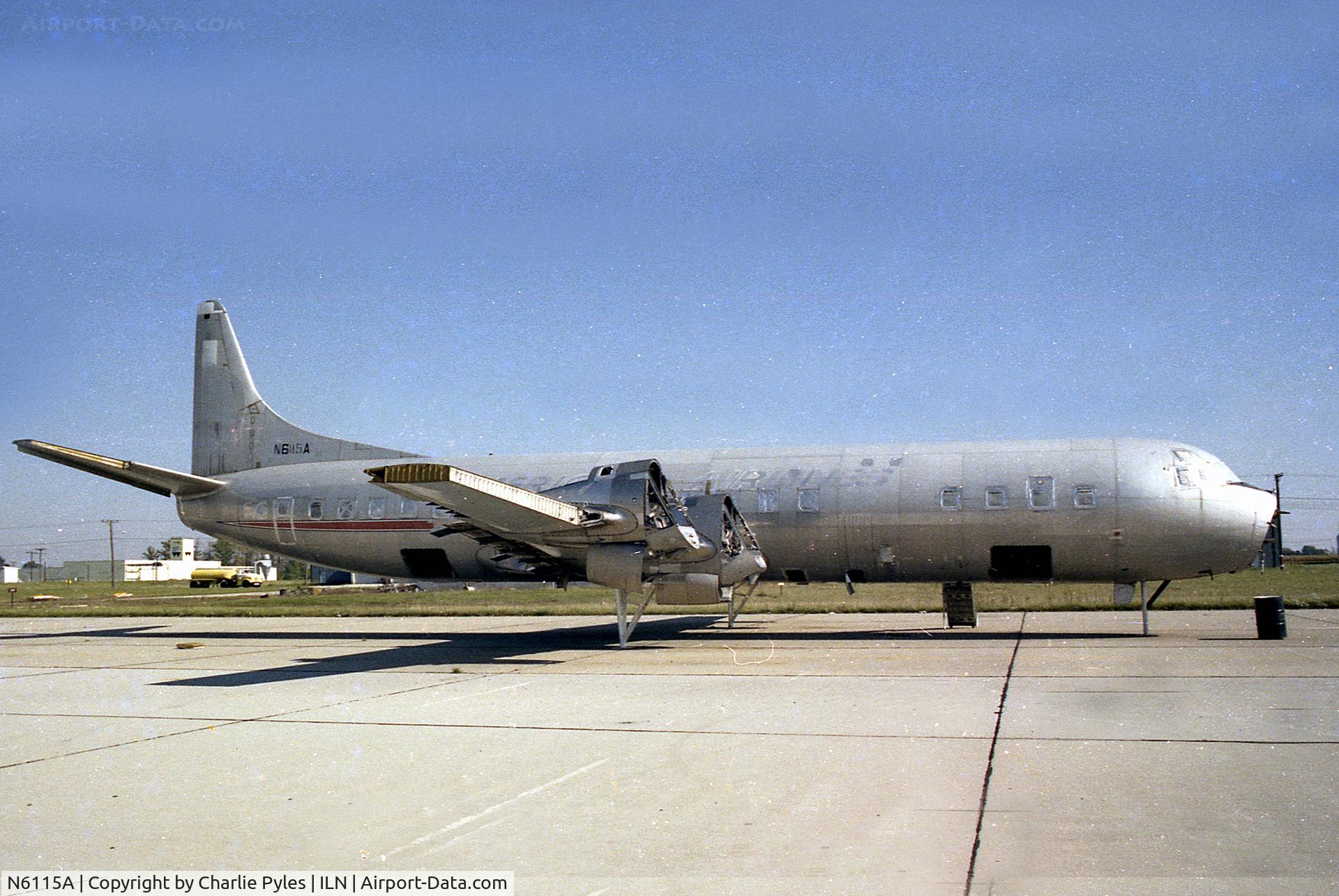 N6115A, 1959 Lockheed L-188A Electra C/N 1058, ex Flagship Cincinnati and flagship New York seen here at ILN where it was B/U