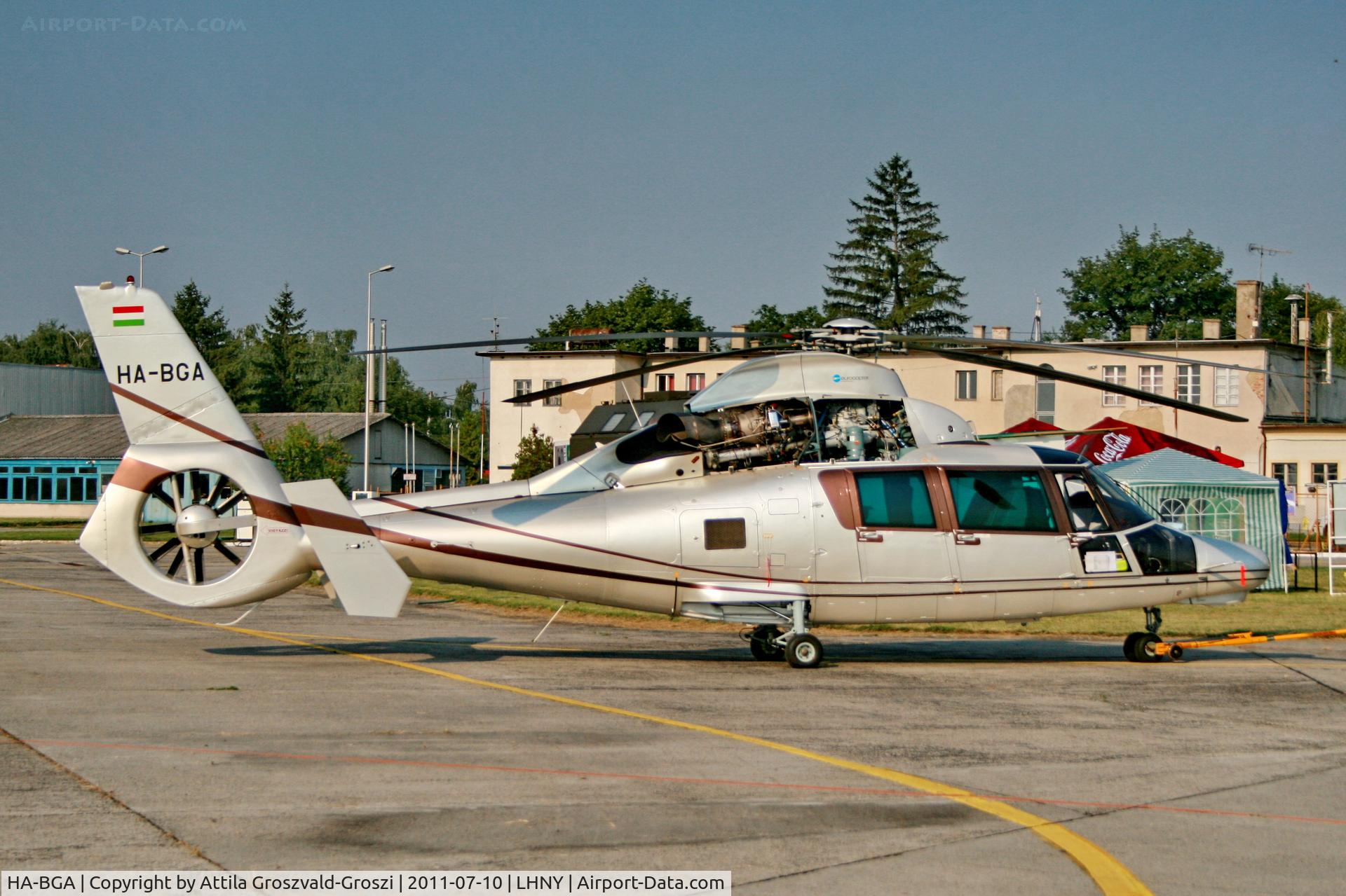 HA-BGA, Aerospatiale SA-365N Dauphin 2 C/N 6786, LHNY - Nyíregyháza Airport, Hungary