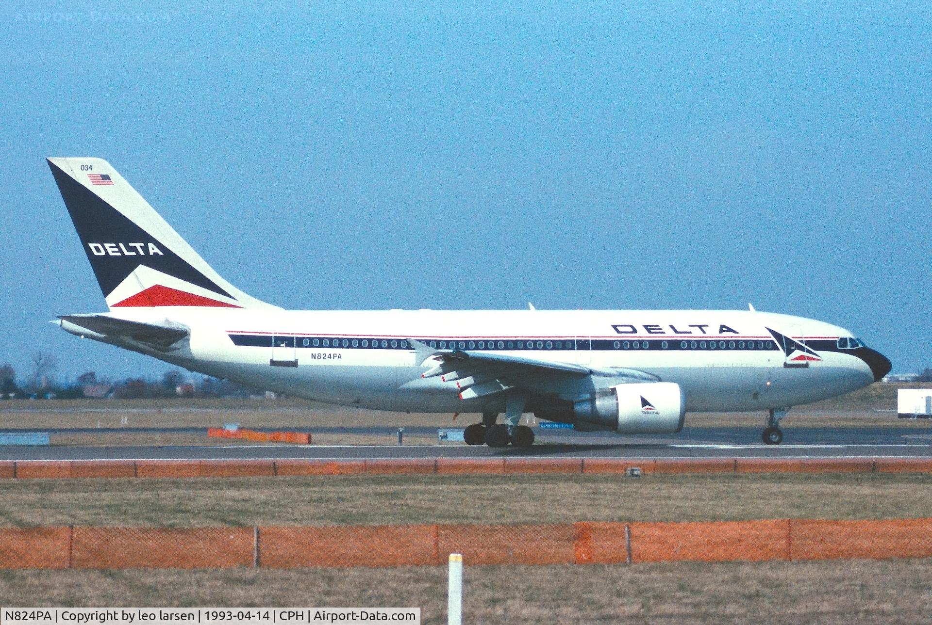 N824PA, 1990 Airbus A310-324 C/N 542, Copenhagen 14.4.1993