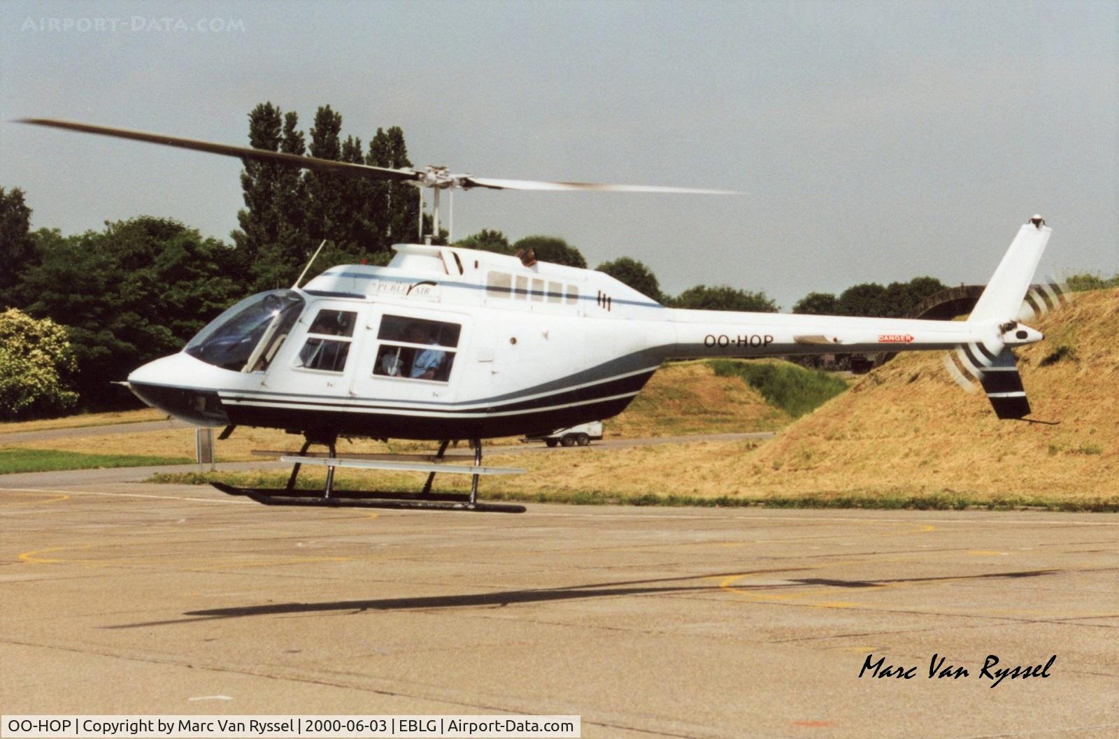 OO-HOP, 1974 Agusta AB-206B JetRanger II C/N 8418, Heli Days Bierset 2000.