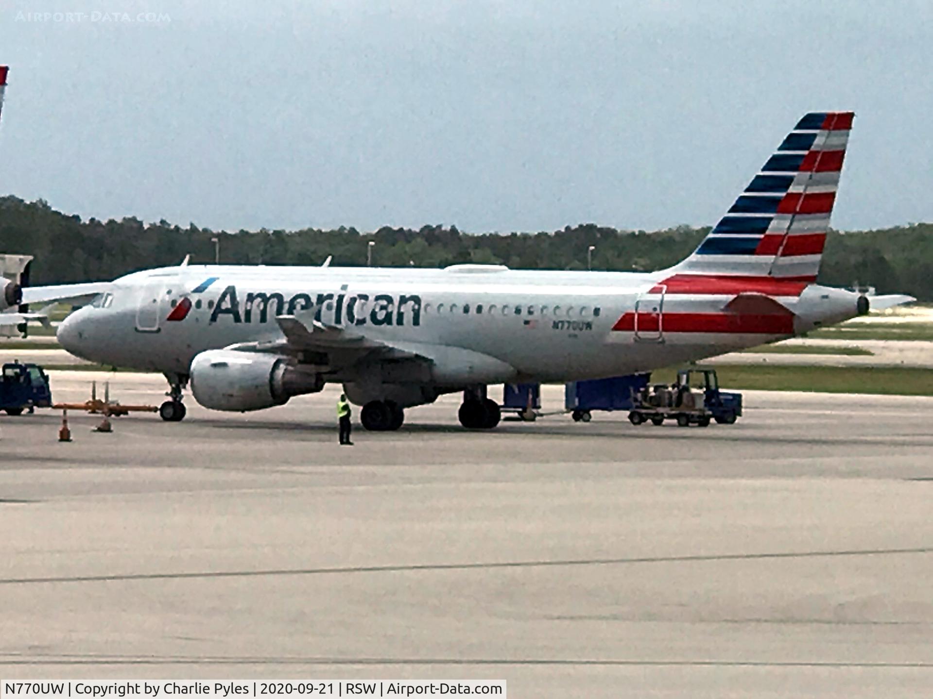 N770UW, 2000 Airbus A319-112 C/N 1393, Through window