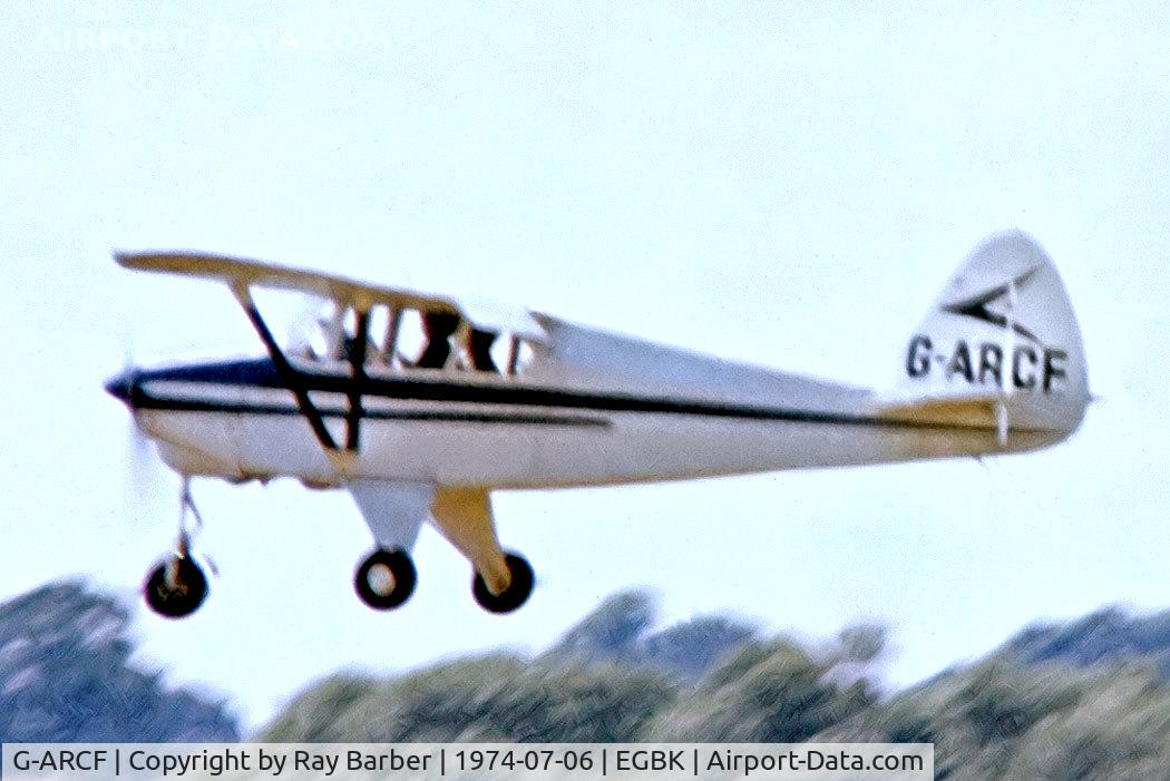 G-ARCF, 1956 Piper PA-22-150 Caribbean C/N 22-4563, G-ARCF   Piper PA-22-150 Caribbean [22-4563] Sywell~G 06/07/1974