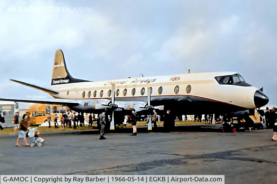 G-AMOC, 1952 Vickers Viscount 701 C/N 13, G-AMOC   Vickers Viscount 701 [13] (Channel Airways) Biggin Hill~G  @ 14/05/1966