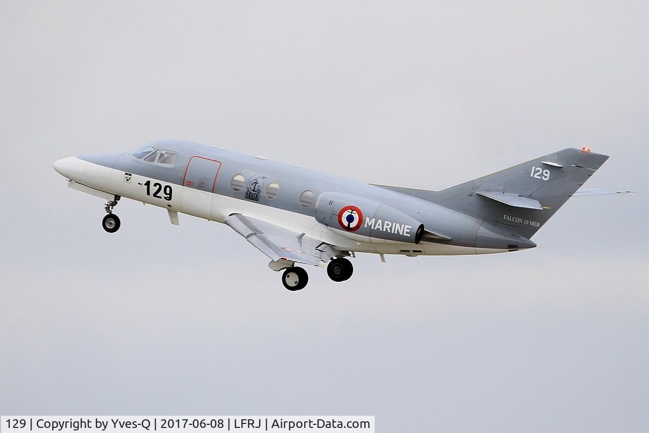 129, 1978 Dassault Falcon 10MER C/N 129, Dassault Falcon 10 MER, Take off rwy 26, Landivisiau naval air base (LFRJ) Tiger Meet 2017