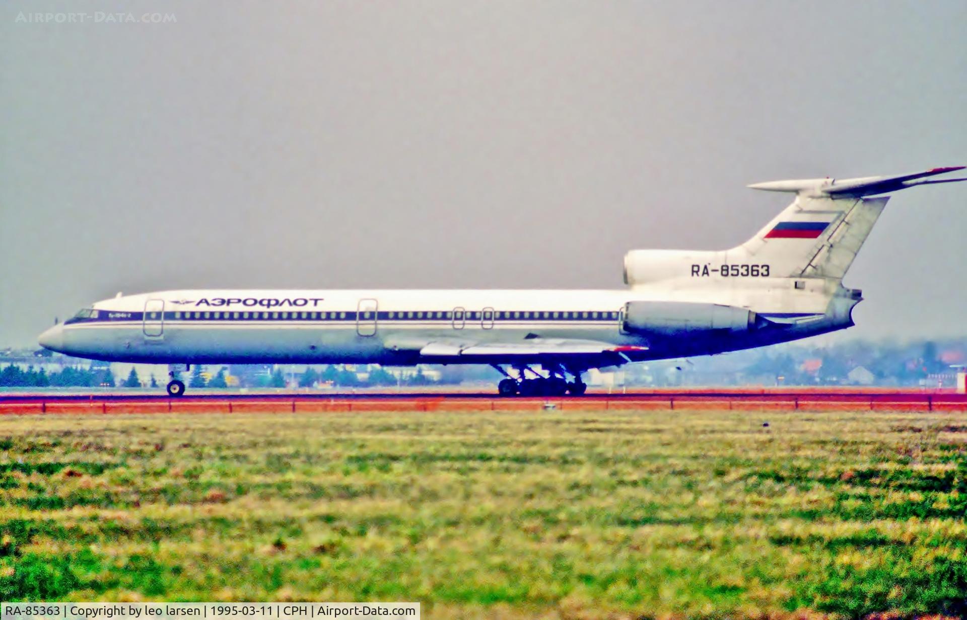 RA-85363, 1979 Tupolev Tu-154B-2 C/N 79A363, Copenhagen 11.3.1995