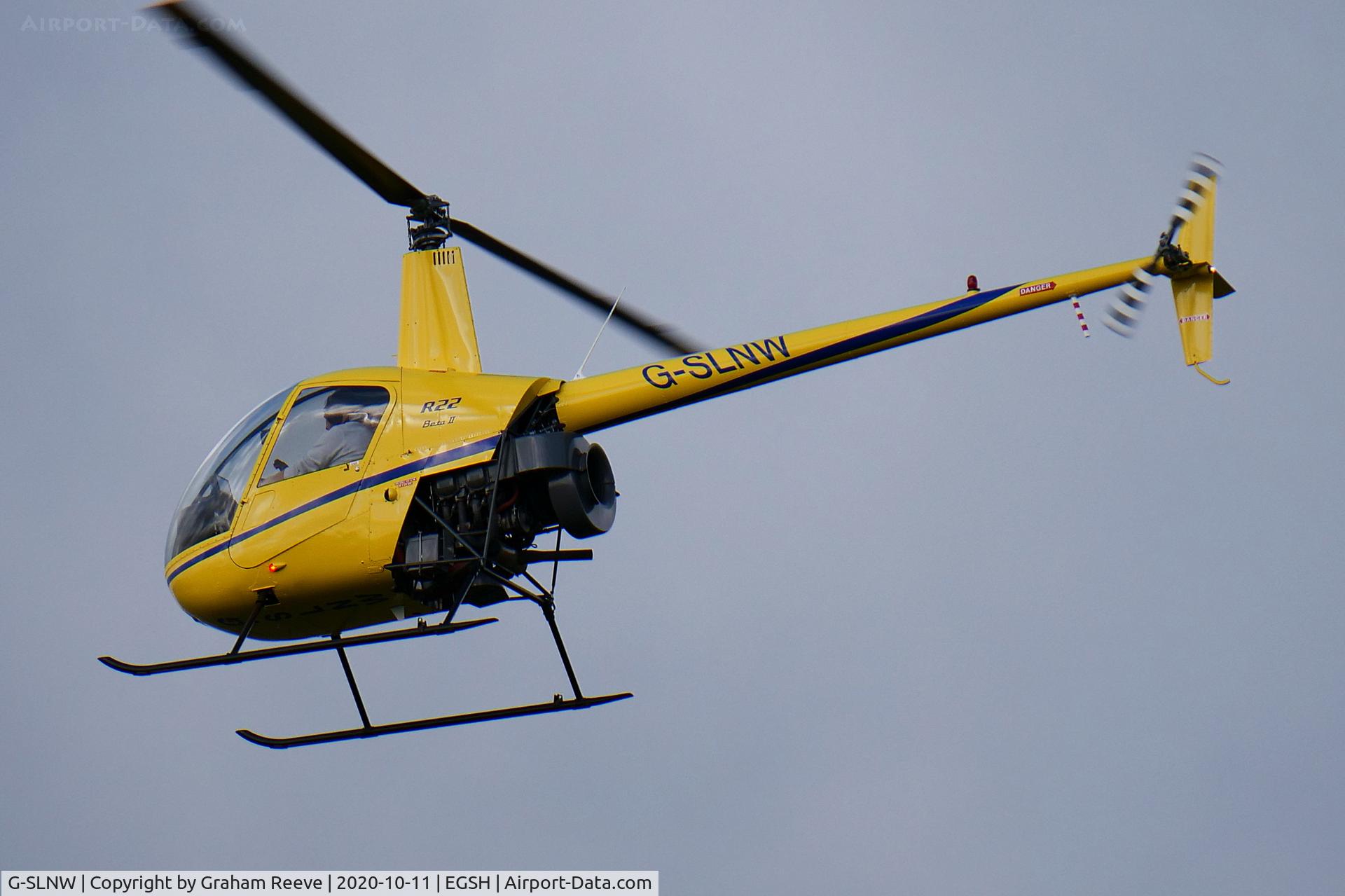 G-SLNW, 2003 Robinson R22 Beta II C/N 3524, On approach to Norwich.