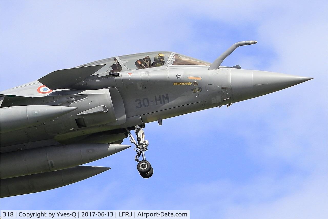 318, Dassault Rafale B C/N 318, Dassault Rafale M, Short approach rwy 08, Landivisiau naval air base (LFRJ) Tiger Meet 2017