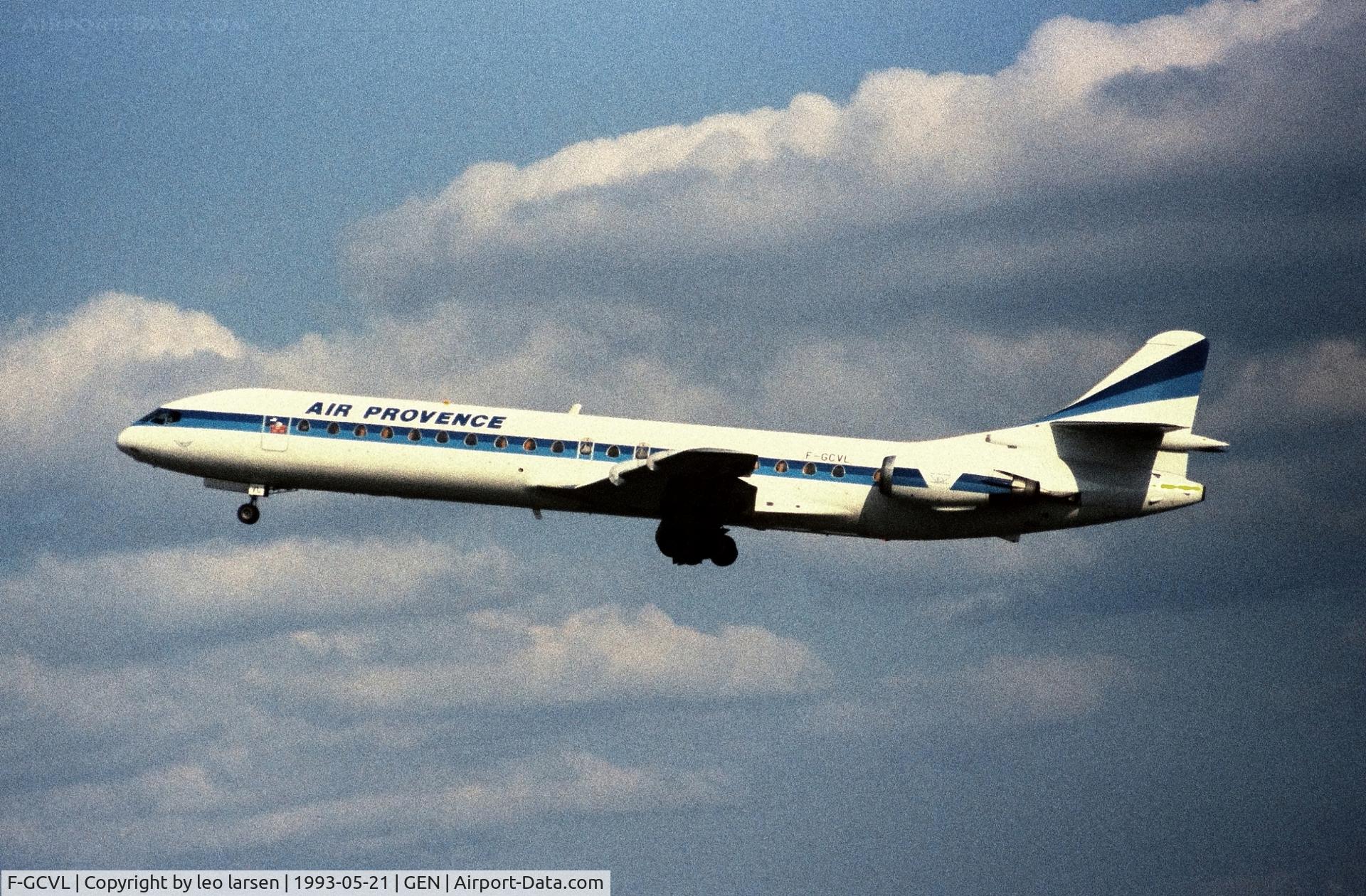 F-GCVL, 1972 Aerospatiale SE-210 Caravelle  12 C/N 273, Oslo Gardermoen 21.5.1993