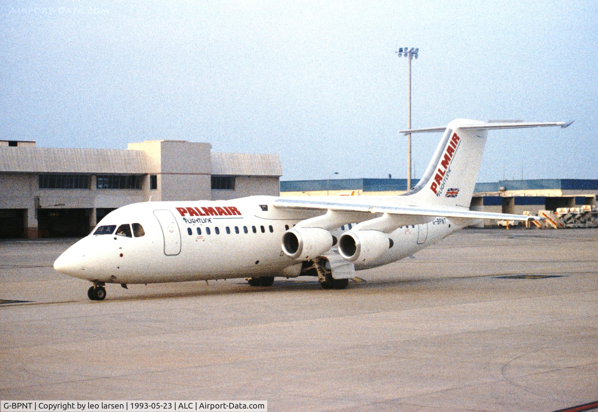 G-BPNT, 1989 British Aerospace BAe.146-300 C/N E3126, Alicante 23.5.1993