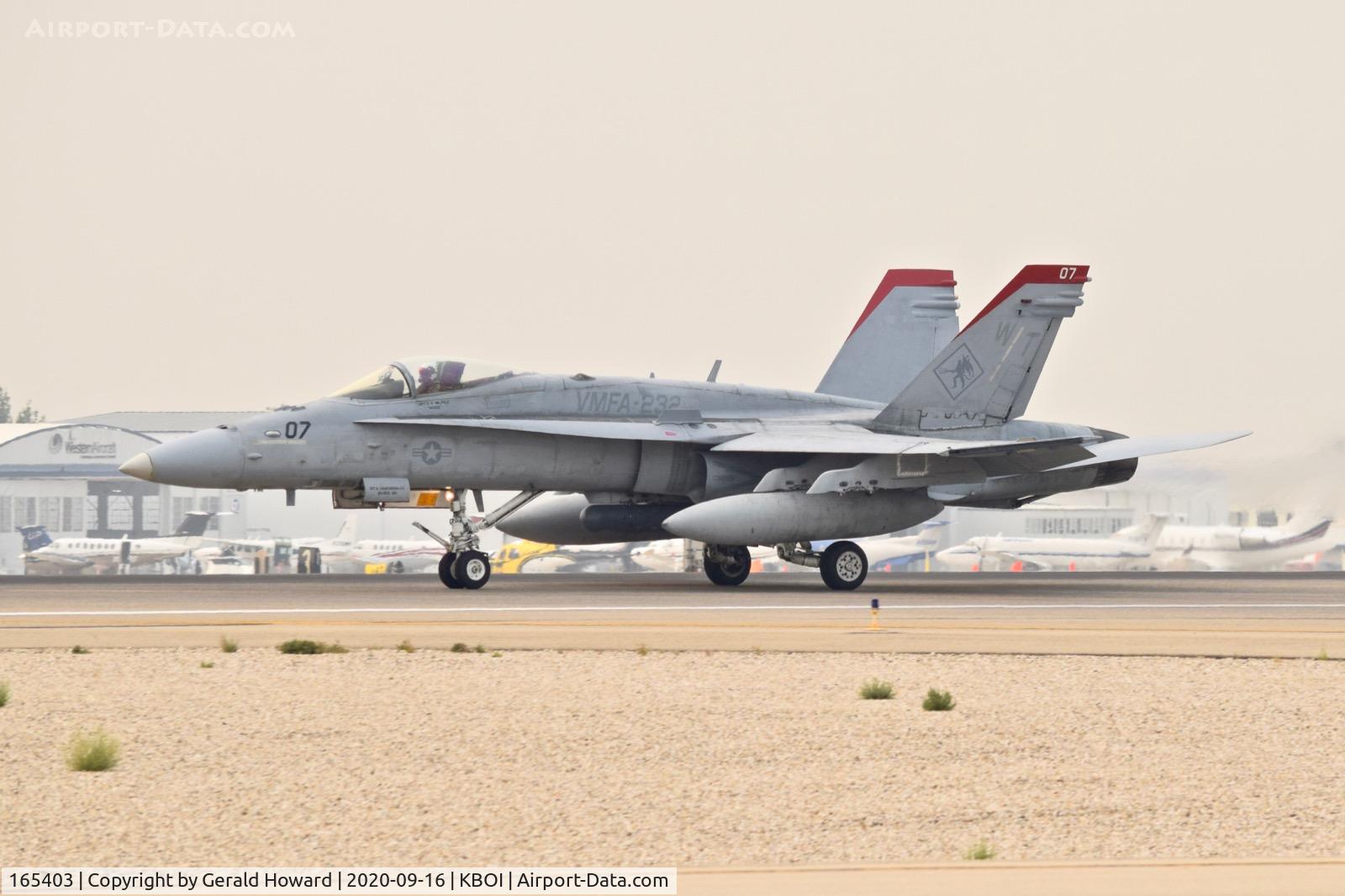 165403, McDonnell Douglas F/A-18C Hornet C/N 1428/C460, (WT-07) Take off on 10L. VMFA-232 