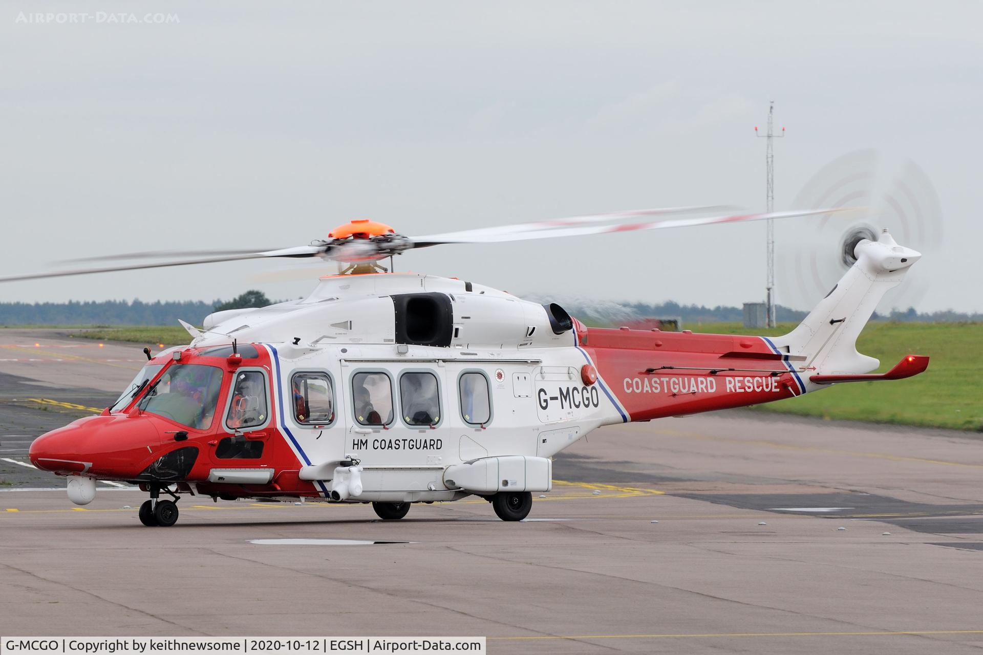 G-MCGO, 2014 AgustaWestland AW189 C/N 92002, Arriving at Norwich.