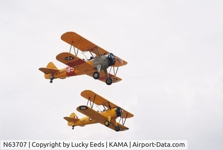 N63707, 1942 Boeing B75N1 C/N 75-6938, formation flight over English Feild