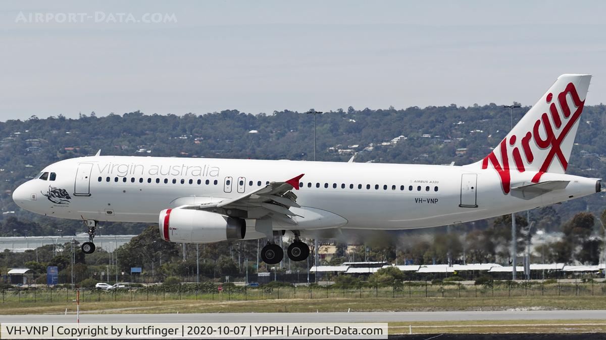 VH-VNP, 2006 Airbus A320-232 C/N 2952, A330-232 cn2952 Virgin Regional VH-VNP name Little Parakeet Bay TPPH 07/10/2020.