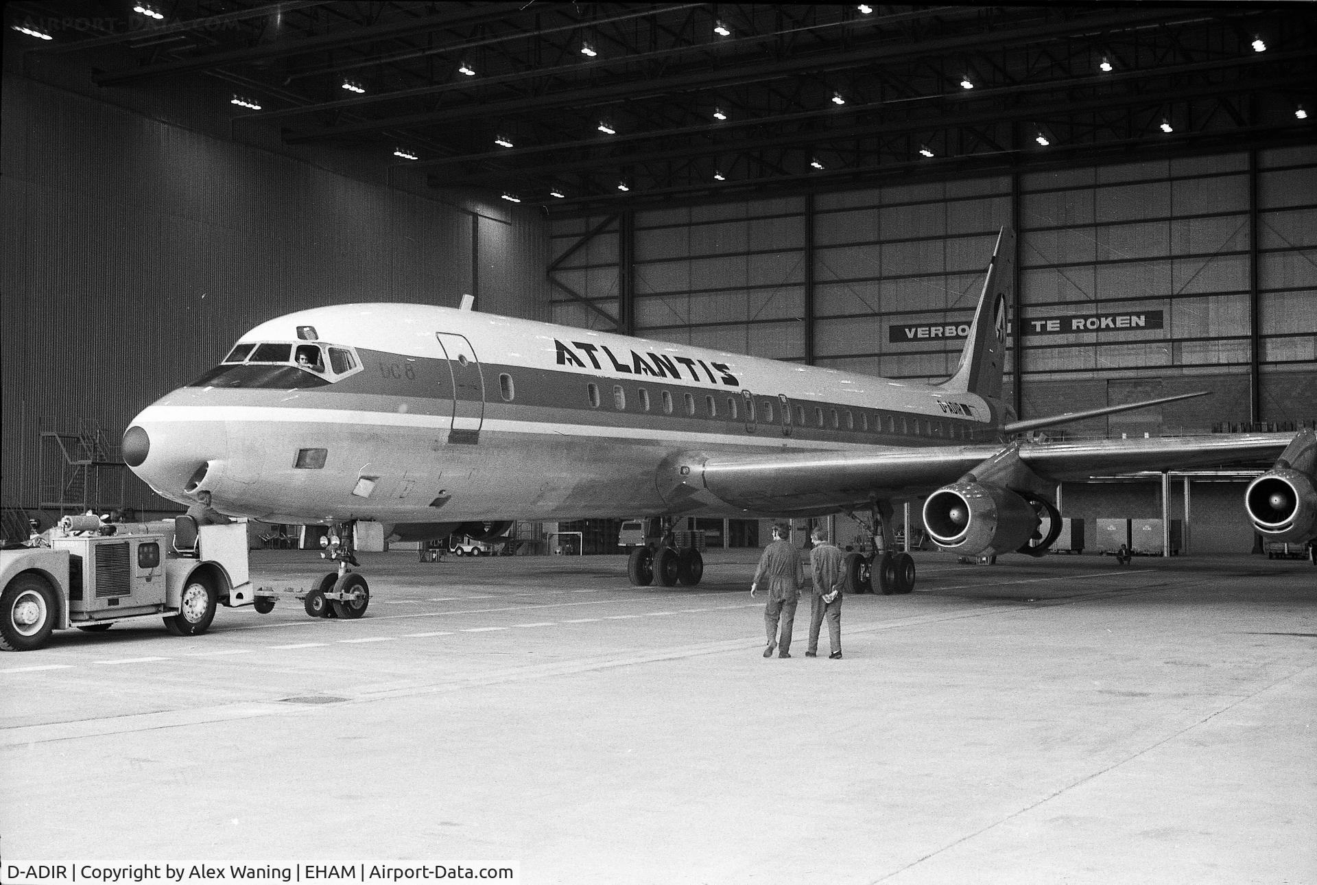 D-ADIR, 1960 Douglas DC-8-33 C/N 45526, In KLM hangar at Amsterdam Schiphol