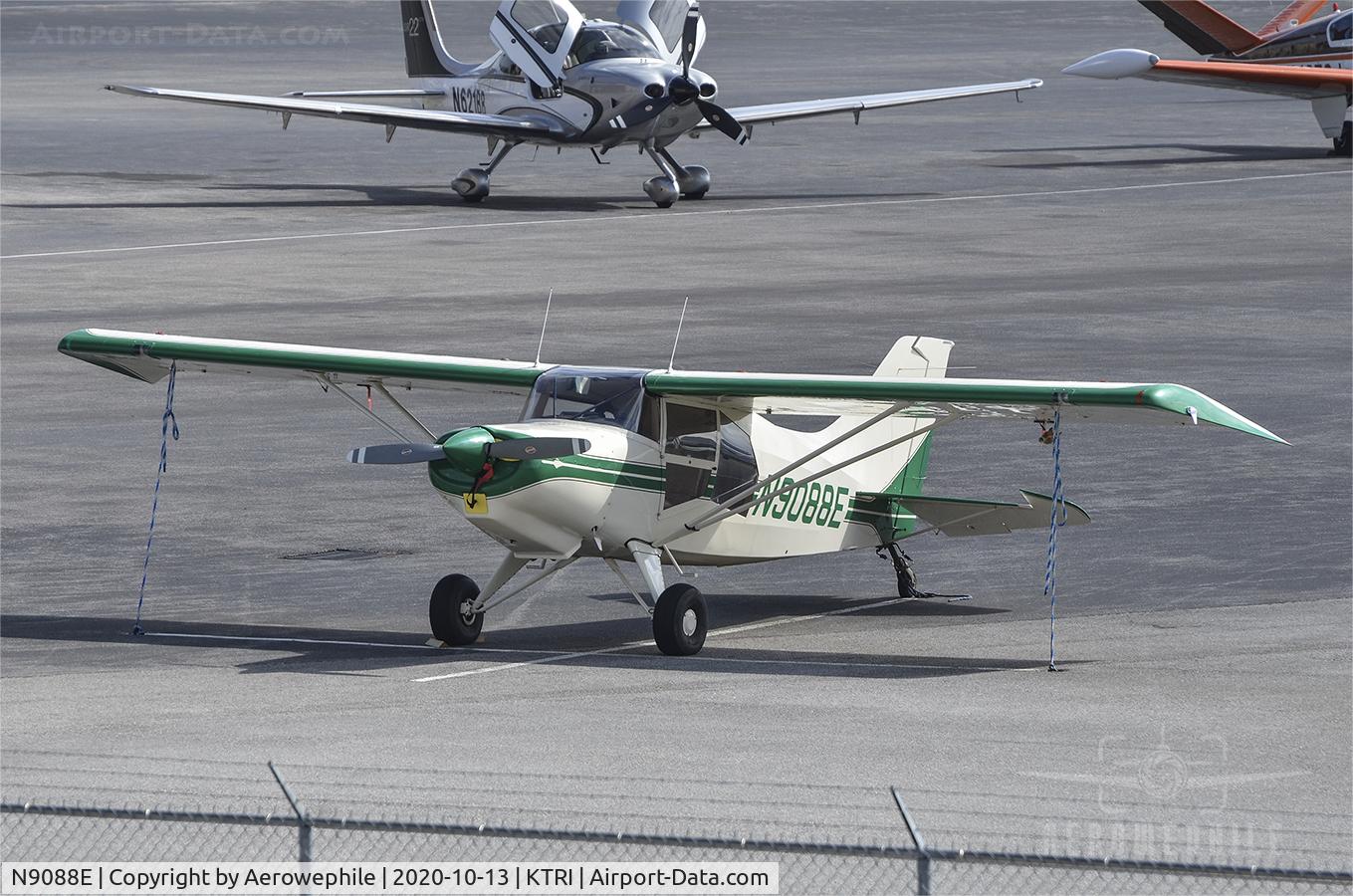 N9088E, 1977 Maule M-5-235C Lunar Rocket C/N 7092C, Tied down on the ramp at Tri-Cities Aviation at Tri-Cities Airport (KTRI). 14Oct20