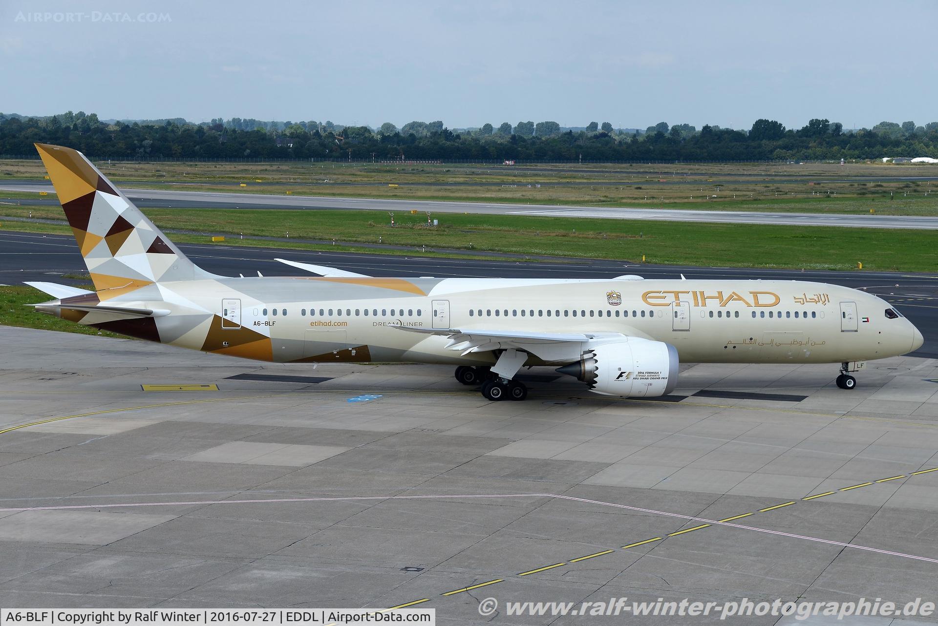 A6-BLF, 2016 Boeing 787-9 Dreamliner Dreamliner C/N 39651, Boeing 787-9 Dreamliner - EY ETD Etihad Airways - 39651 - A6-BLF - 27.07.2016 - DUS