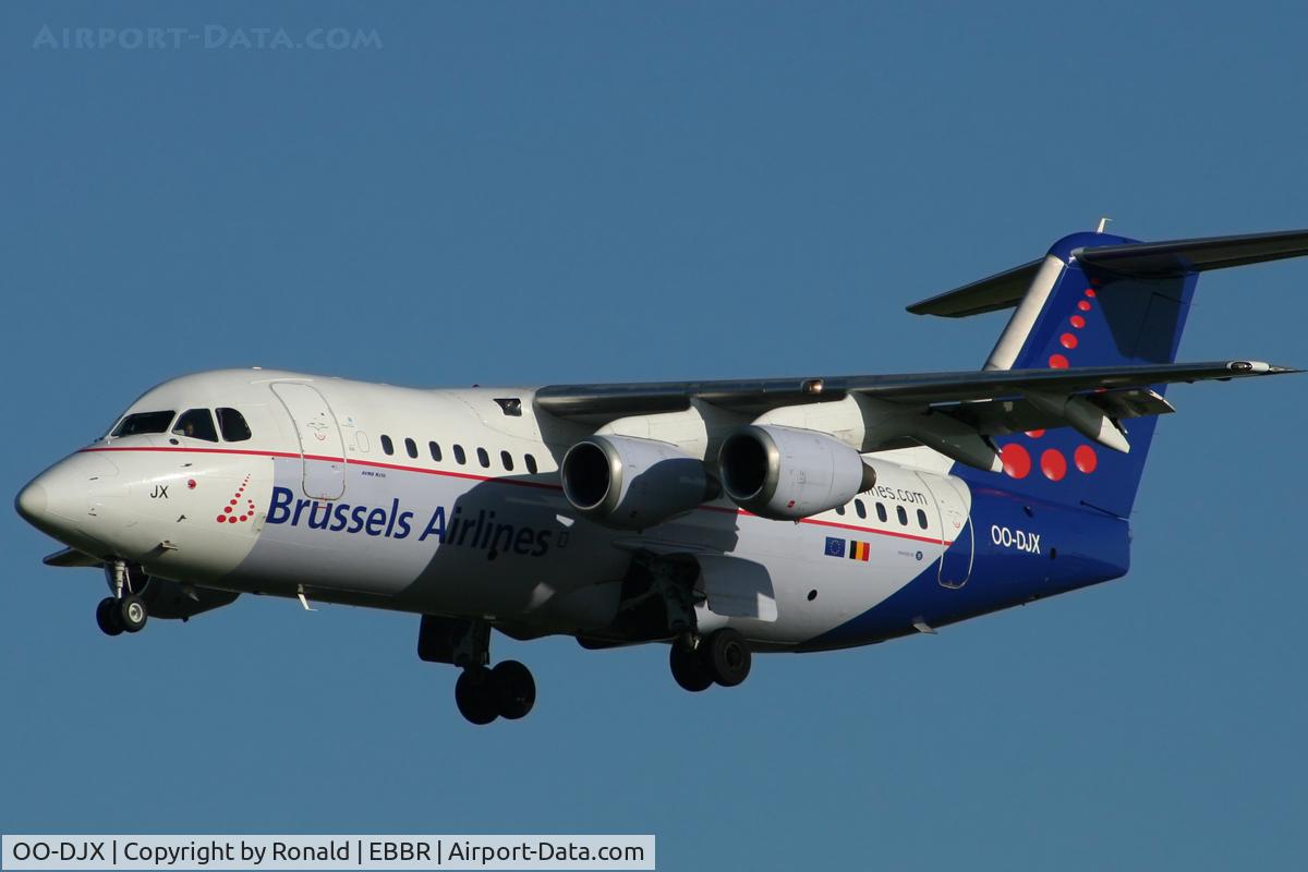OO-DJX, 1996 British Aerospace Avro 146-RJ85 C/N E.2297, at bru